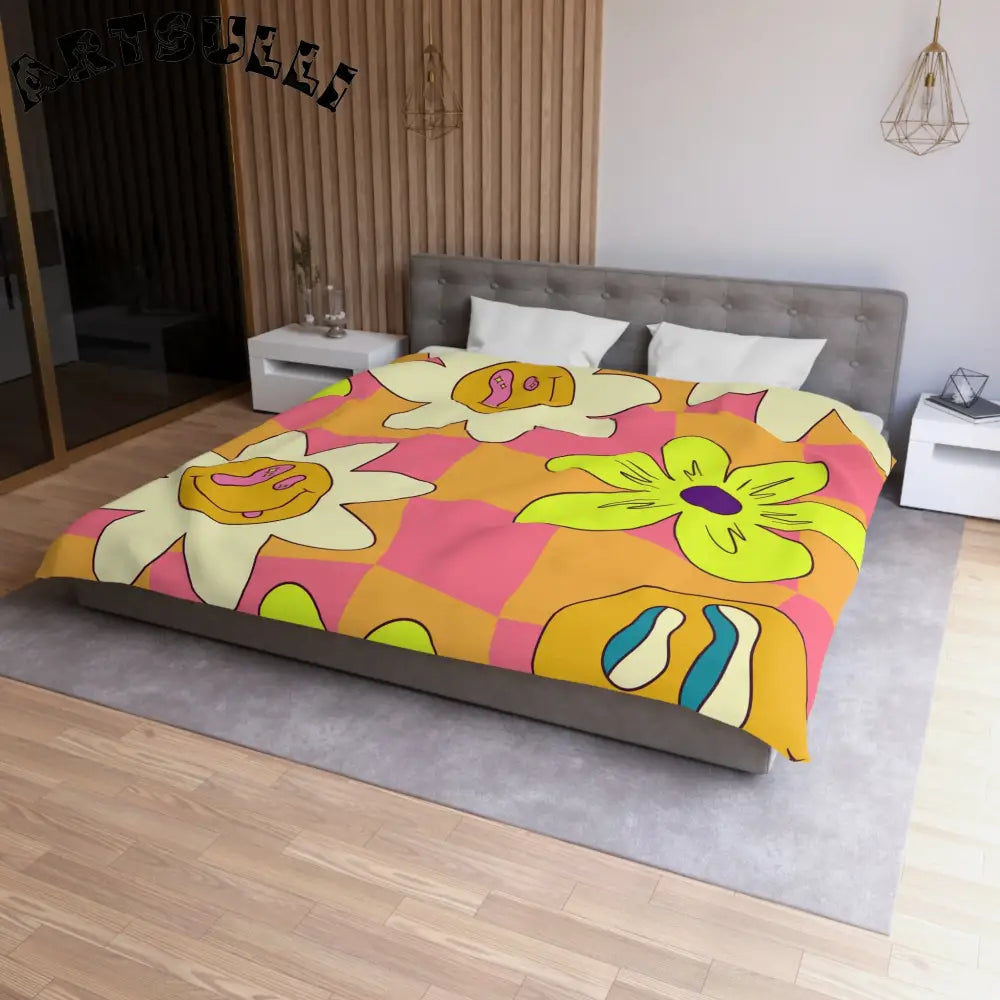 JAKKOUTTHEBXX Trippy Sour Face Rave Microfiber Duvet Cover