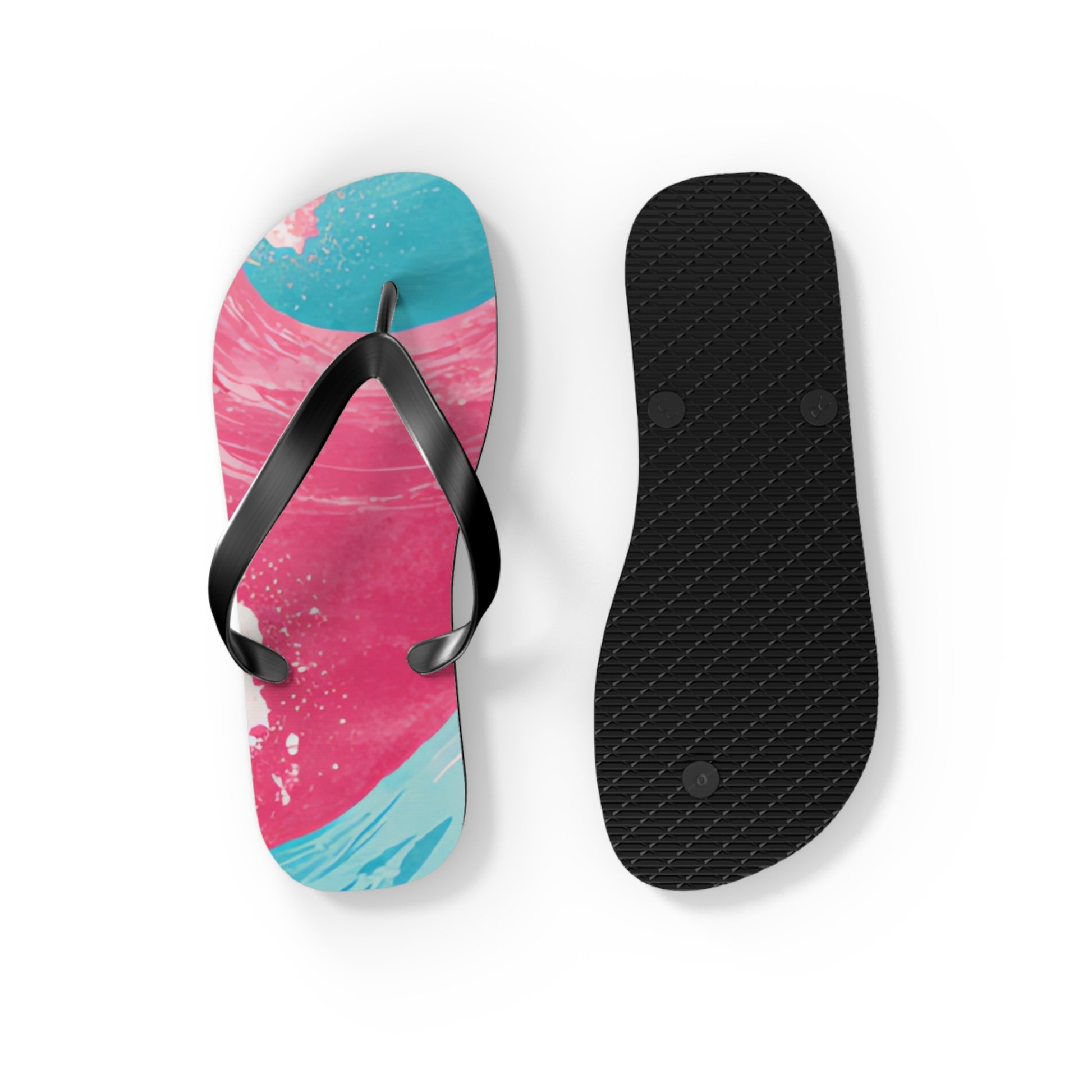 The Great Pastelwave Pink and Blue Flip Flops, Artsulli - Art is Long, Life is Short, Shoes, , , , , , , 