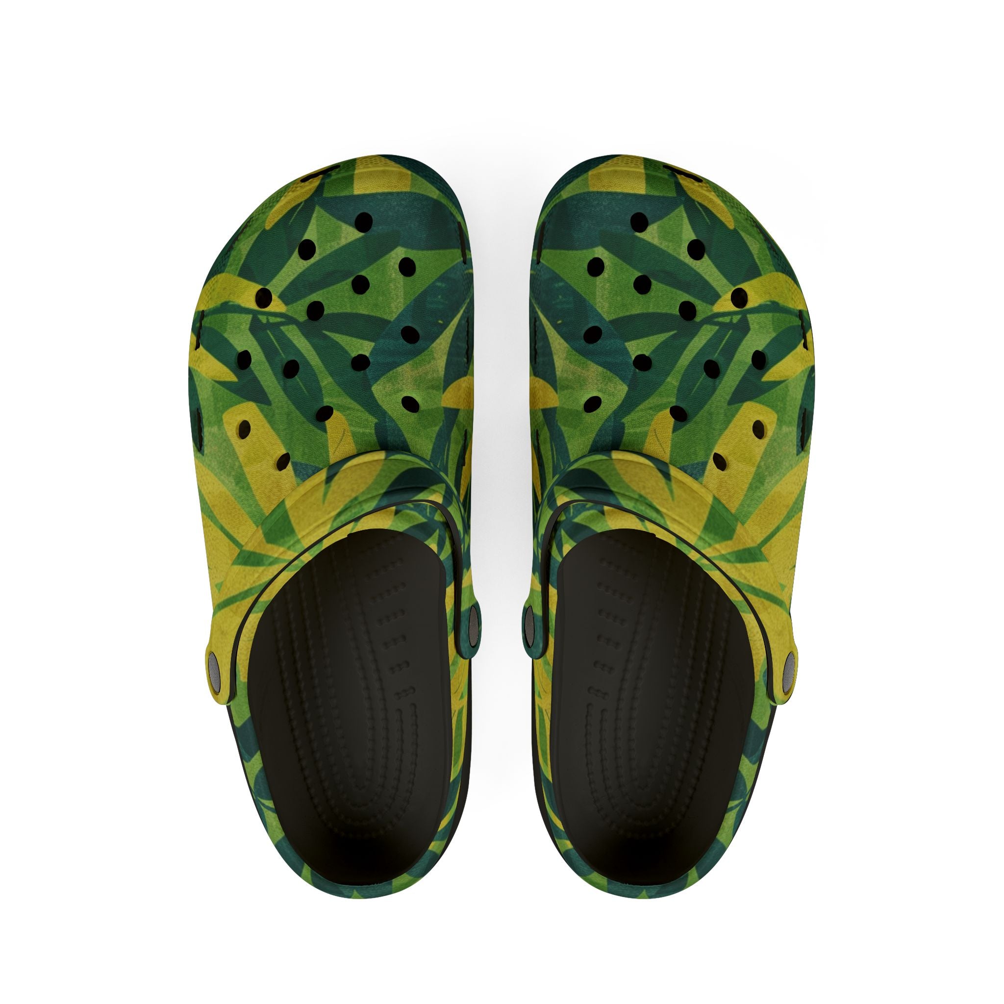 Green Leaf x Yellow Leaf x Tropical x Jungle EVA Foam Rubber Shoes (AOP), Artsulli - Art is Long, Life is Short, Shoes, Size, US 6 (Women's), Color, Black, , , 10632082361522145063