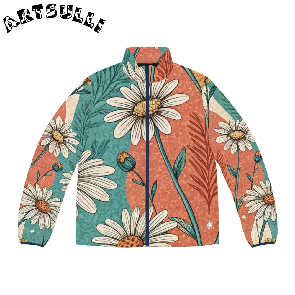 JAKKOUTTHEBXX Retro Daisy Dream Men’s Puffer Jacket (AOP)