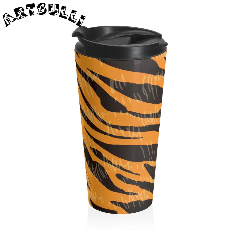 JAKKOUTTHEBXX Tiger Scratches Orange & Black Stainless Steel Travel