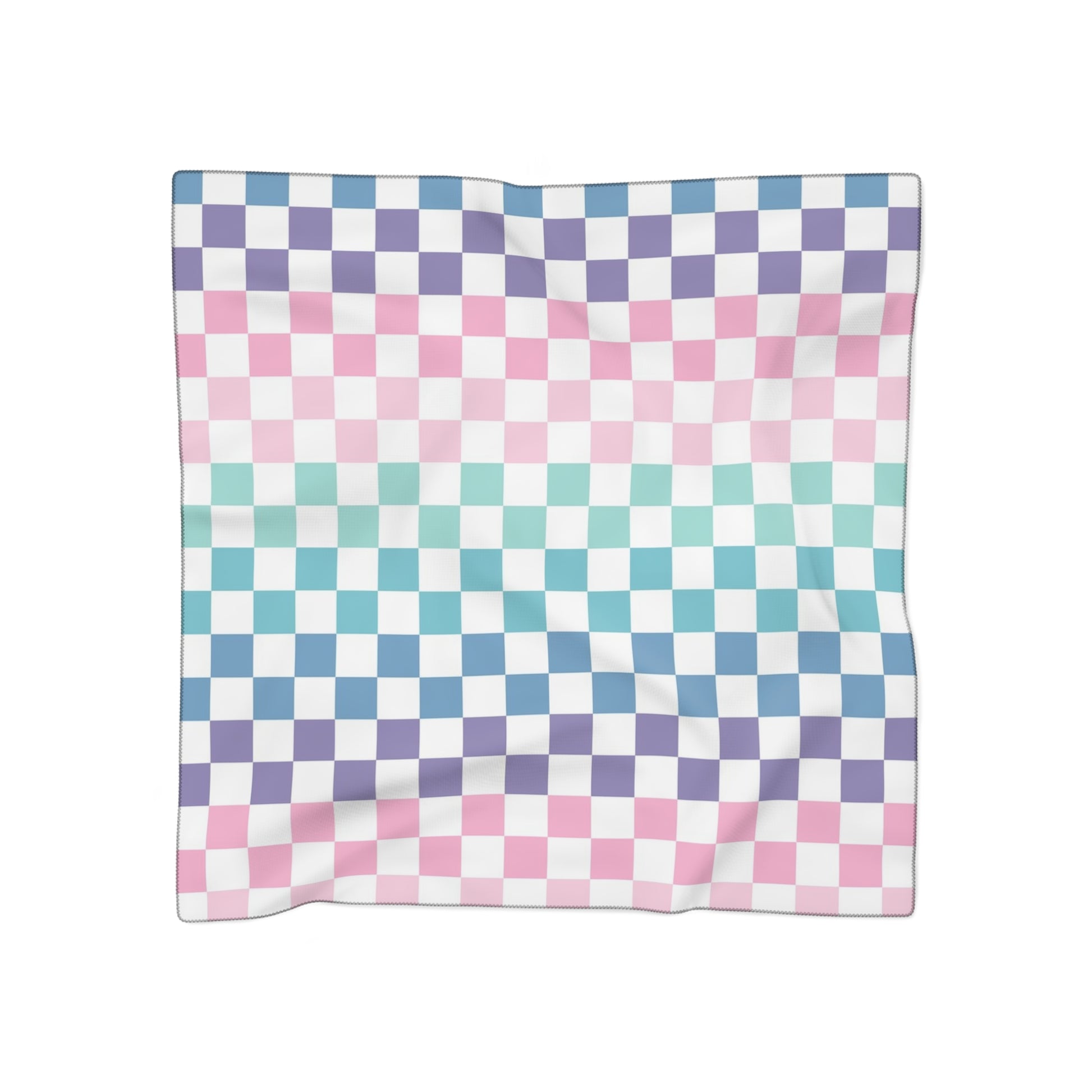 Vaporwave Rainbow  Checkerboard Multi-Color Poly Scarf, Artsulli - Art is Long, Life is Short, Accessories, Color, Poly voile, Size, 25" × 25", , , 75478738889446386250