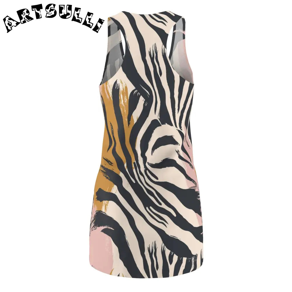 JAKKOUTTHEBXX Sleeveless Zebra Print AOP Racerback Dress