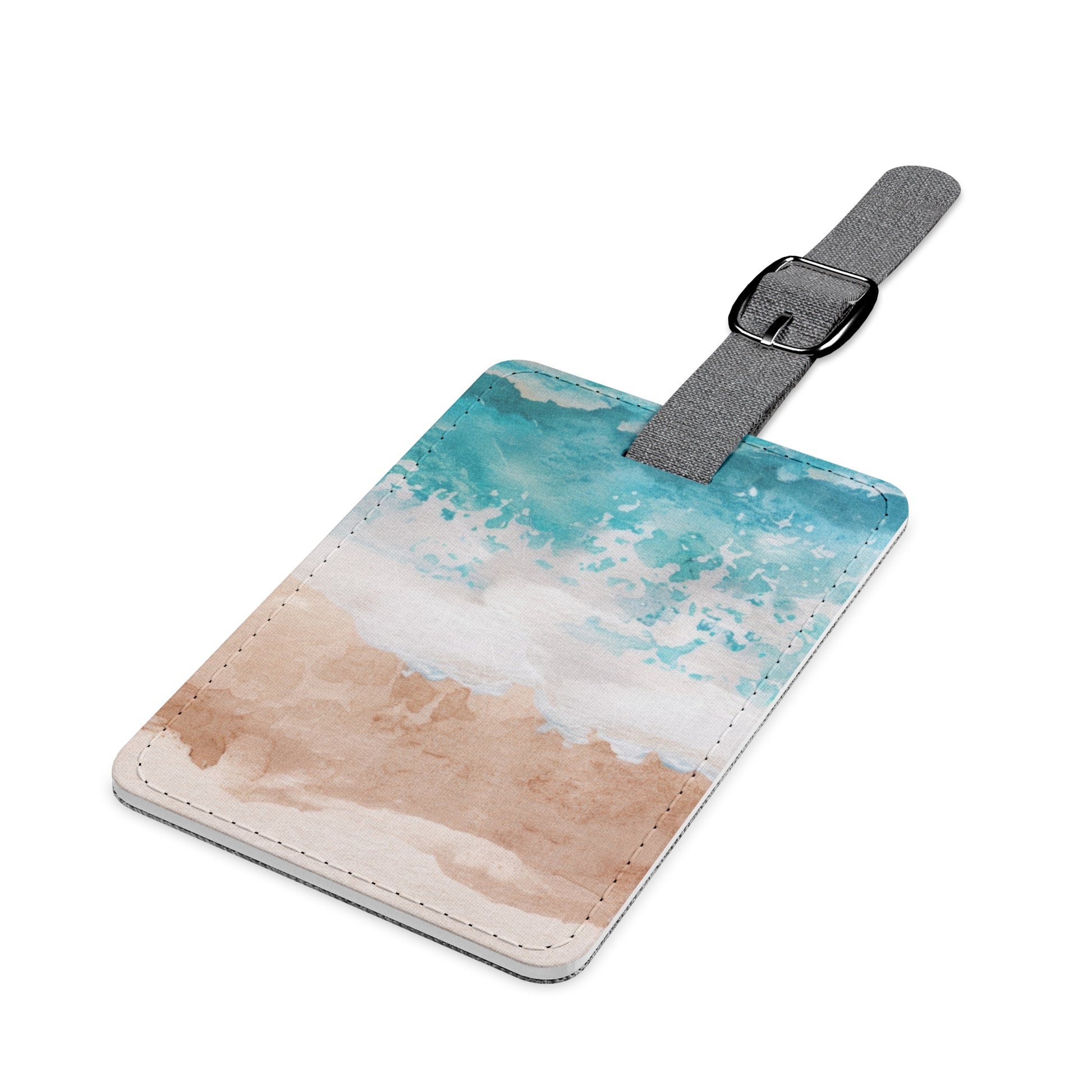 Seashore Saffiano Polyester Luggage Tag, Rectangle, Artsulli - Art is Long, Life is Short, Accessories, , , , , , , 
