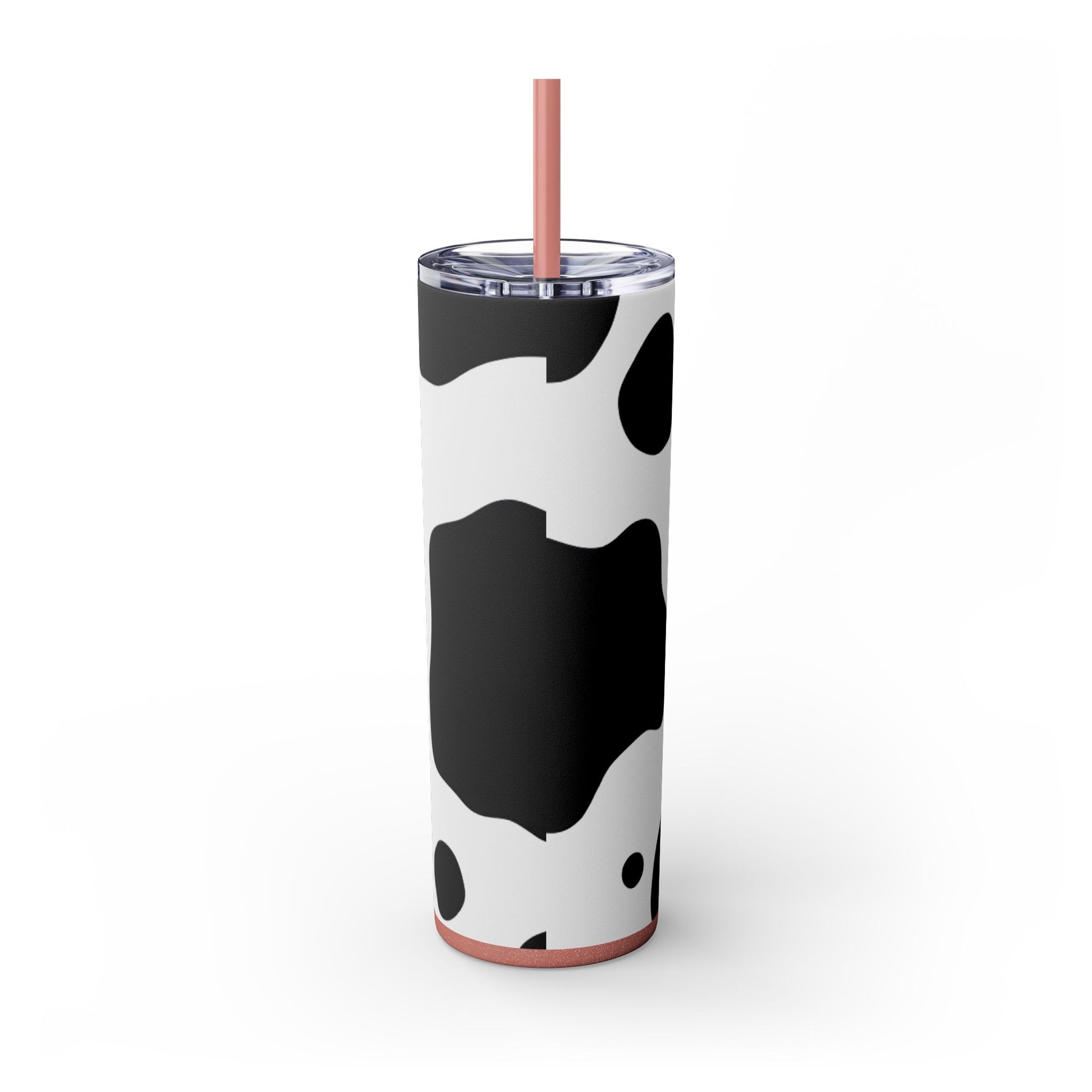 Cow Print Focus Skinny Tumbler with Straw, 20oz, Artsulli - Art is Long, Life is Short, Mug, , , , , , , 
