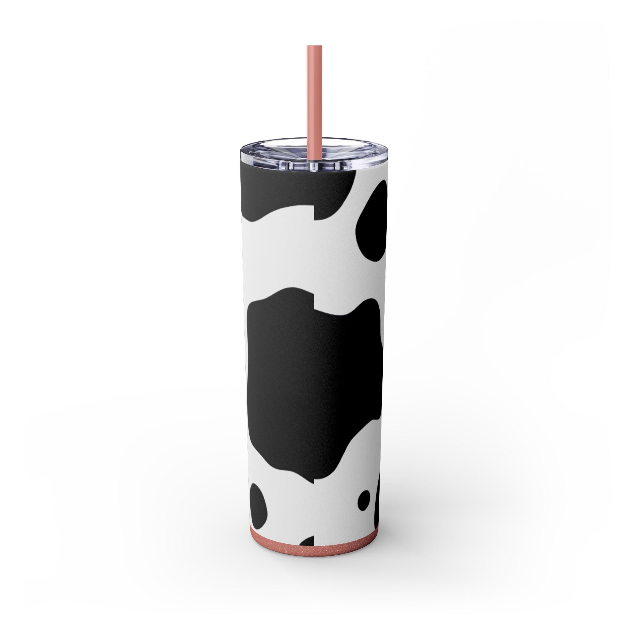 Cow Print Focus Skinny Tumbler with Straw, 20oz, Artsulli - Art is Long, Life is Short, Mug, , , , , , , 
