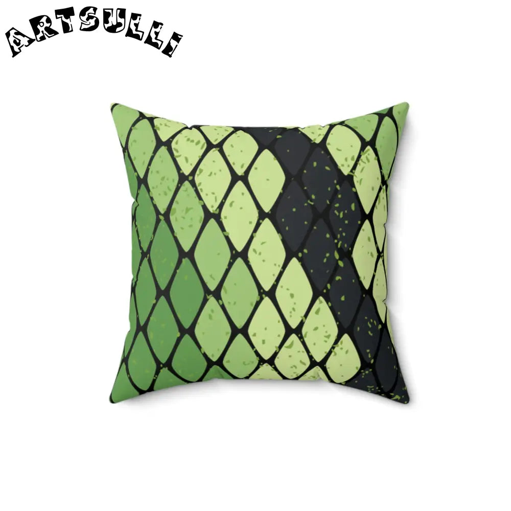 JAKKOUTTHEBXX Snake Skin Green and Black Spun Polyester Square