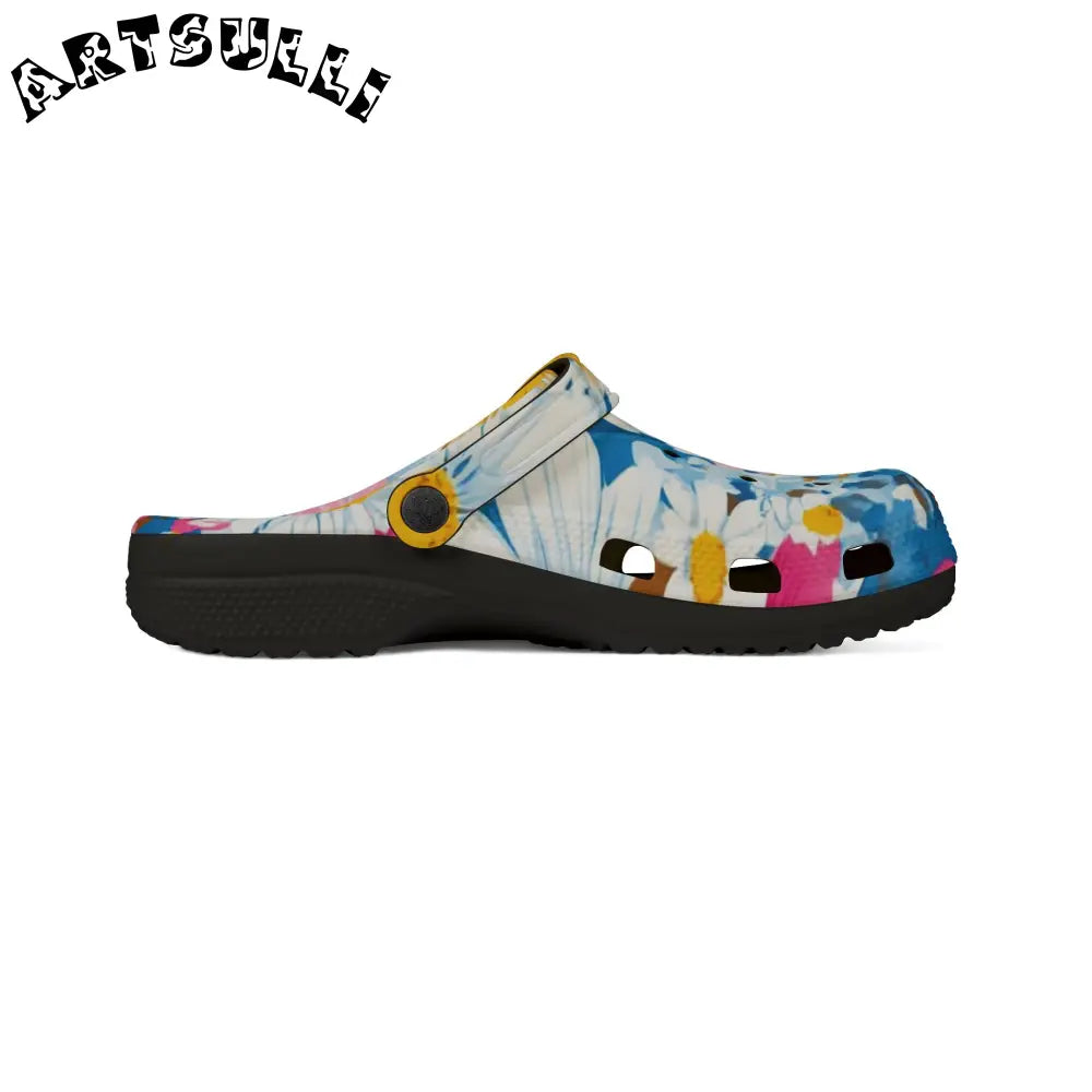 JAKKOUTTHEBXX CDG Daisy Dream Blue EVA Foam Rubber Shoes (AOP)