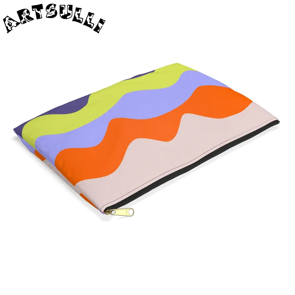 JAKKOUTTHEBXX Waves Red and Blue Accessory Pouch JAKKOUTTHEBXX