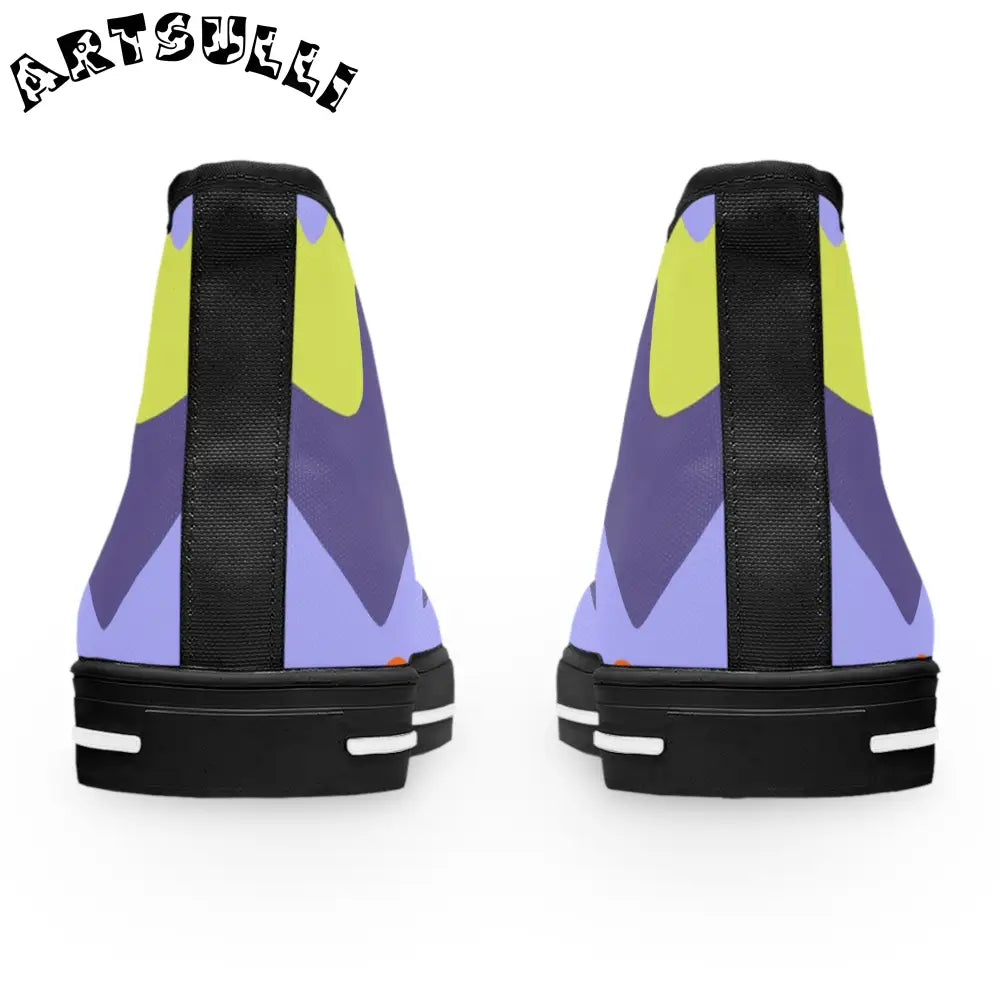 JAKKOUTTHEBXX Waves Blue and Yellow Women’s High Top Sneakers
