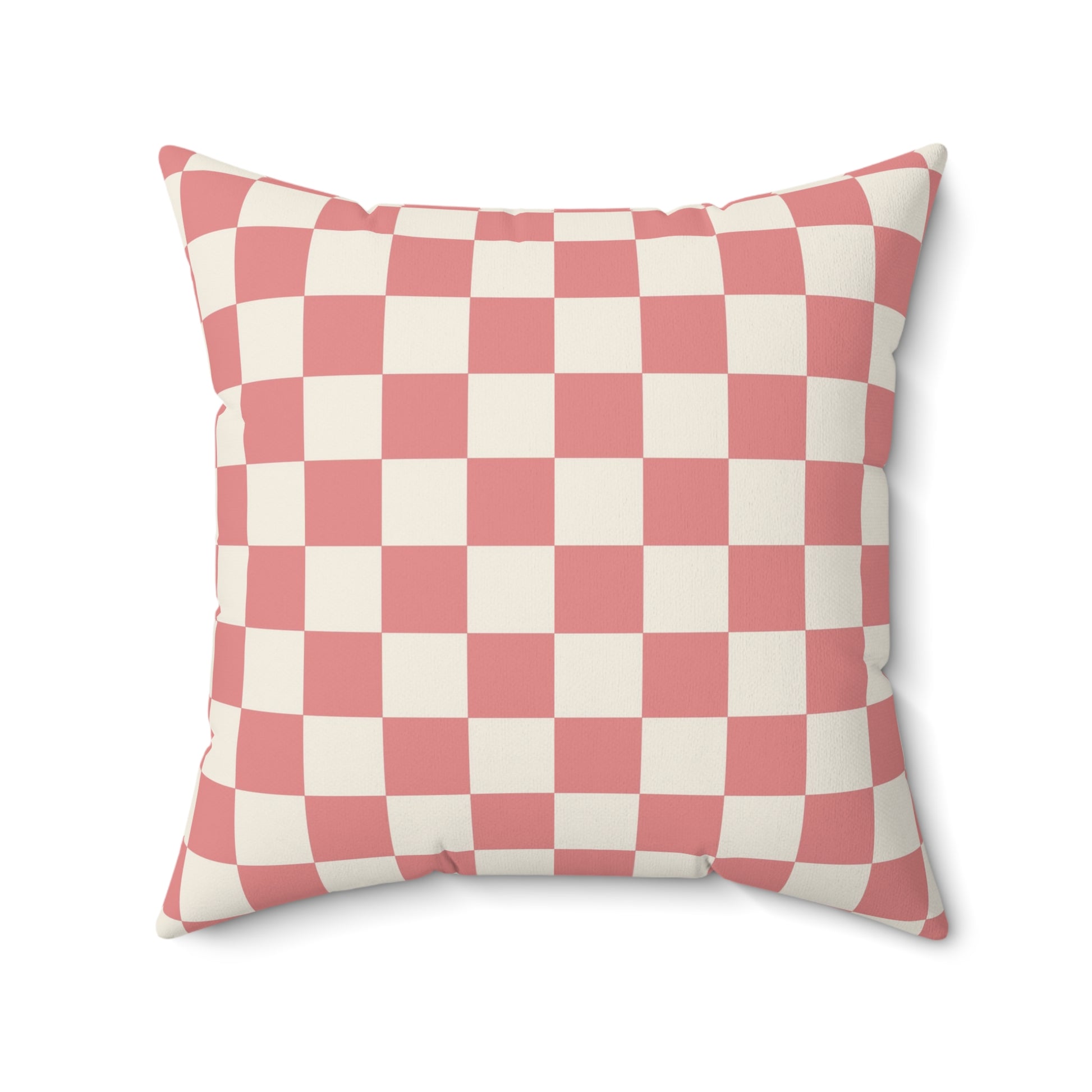 Retro Checkered Grassland Sprites Spun Polyester Square Pillow, Artsulli - Art is Long, Life is Short, Home Decor, Size, 20" × 20", , , , , 14937913309031166787