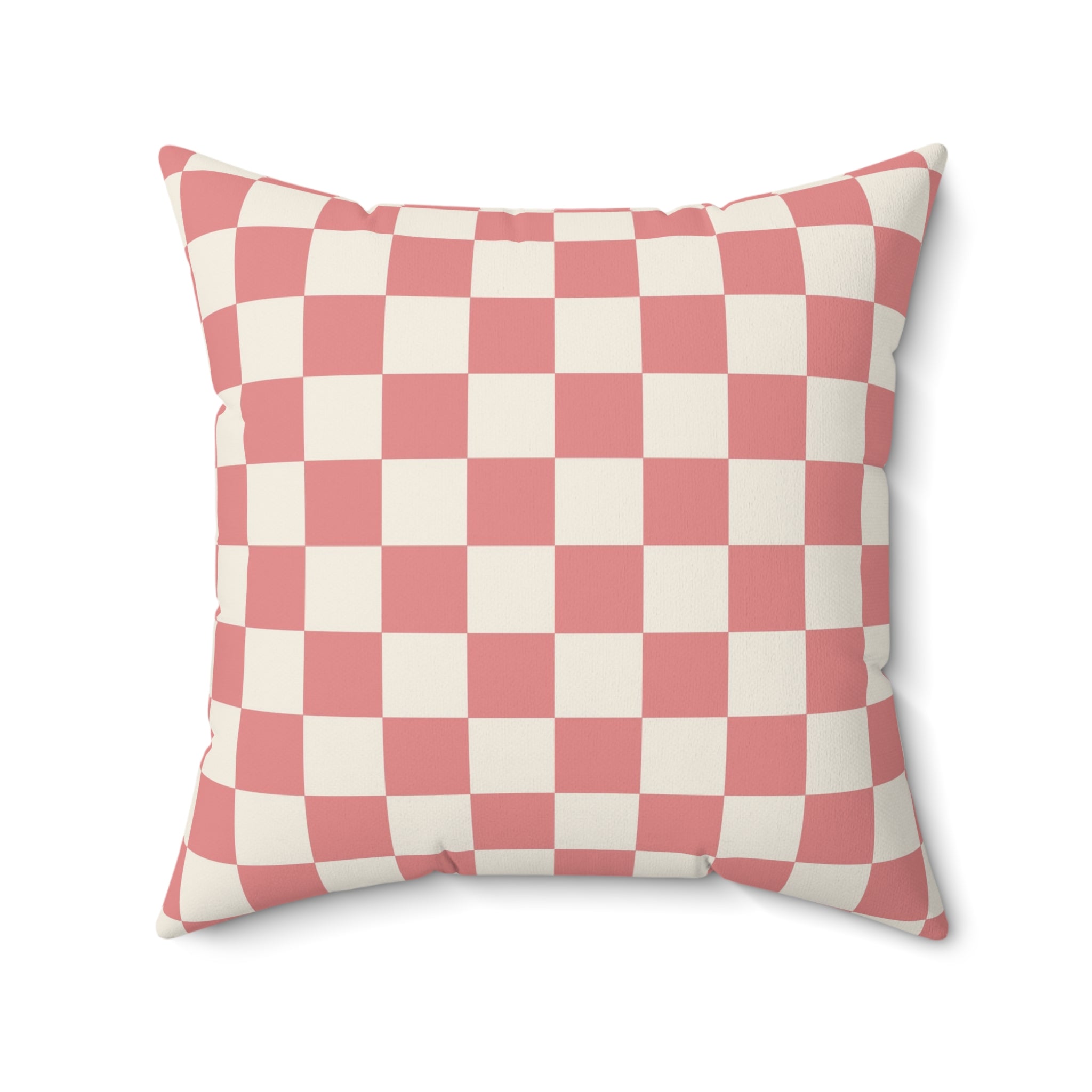 Retro Checkered Grassland Sprites Spun Polyester Square Pillow, Artsulli - Art is Long, Life is Short, Home Decor, Size, 20" × 20", , , , , 14937913309031166787