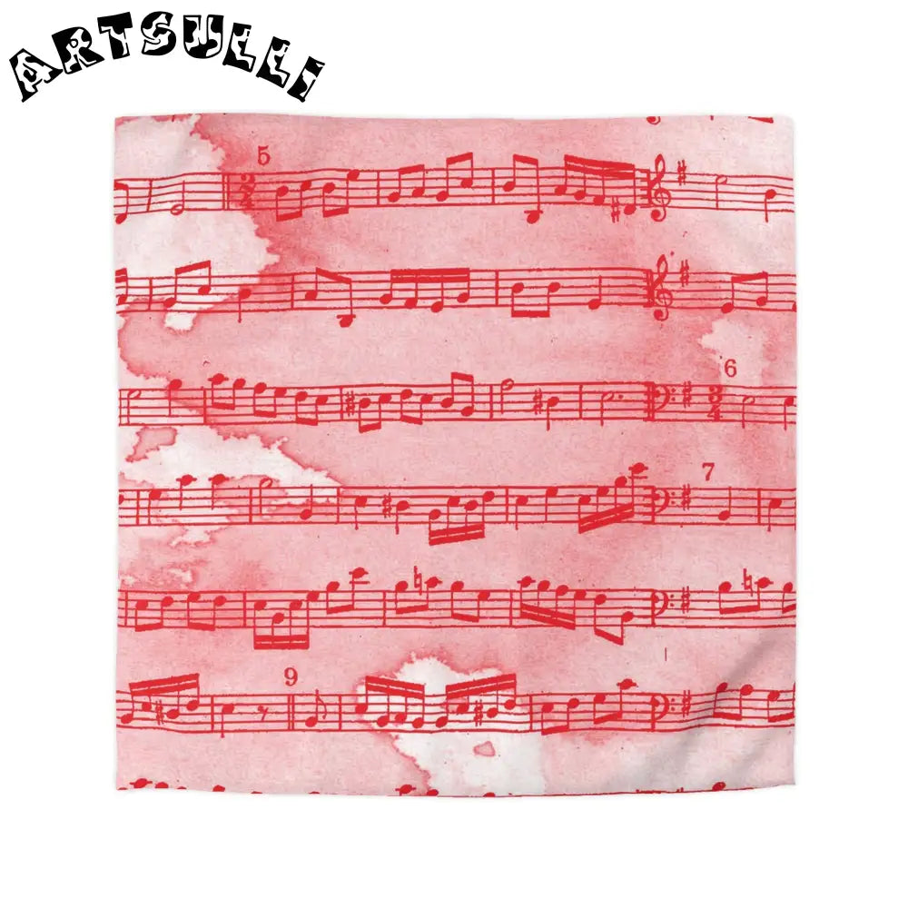 JAKKOUTTHEBXX Red Watercolor Sheet Music Art Printed Duvet Cover 2025