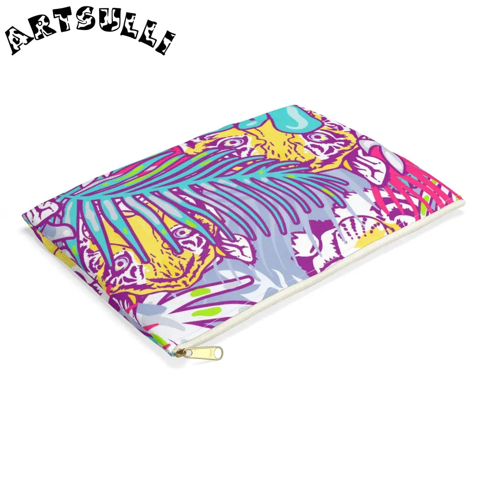 JAKKOUTTHEBXX Tropical Floral Tigers Torquise and Purple Accessory