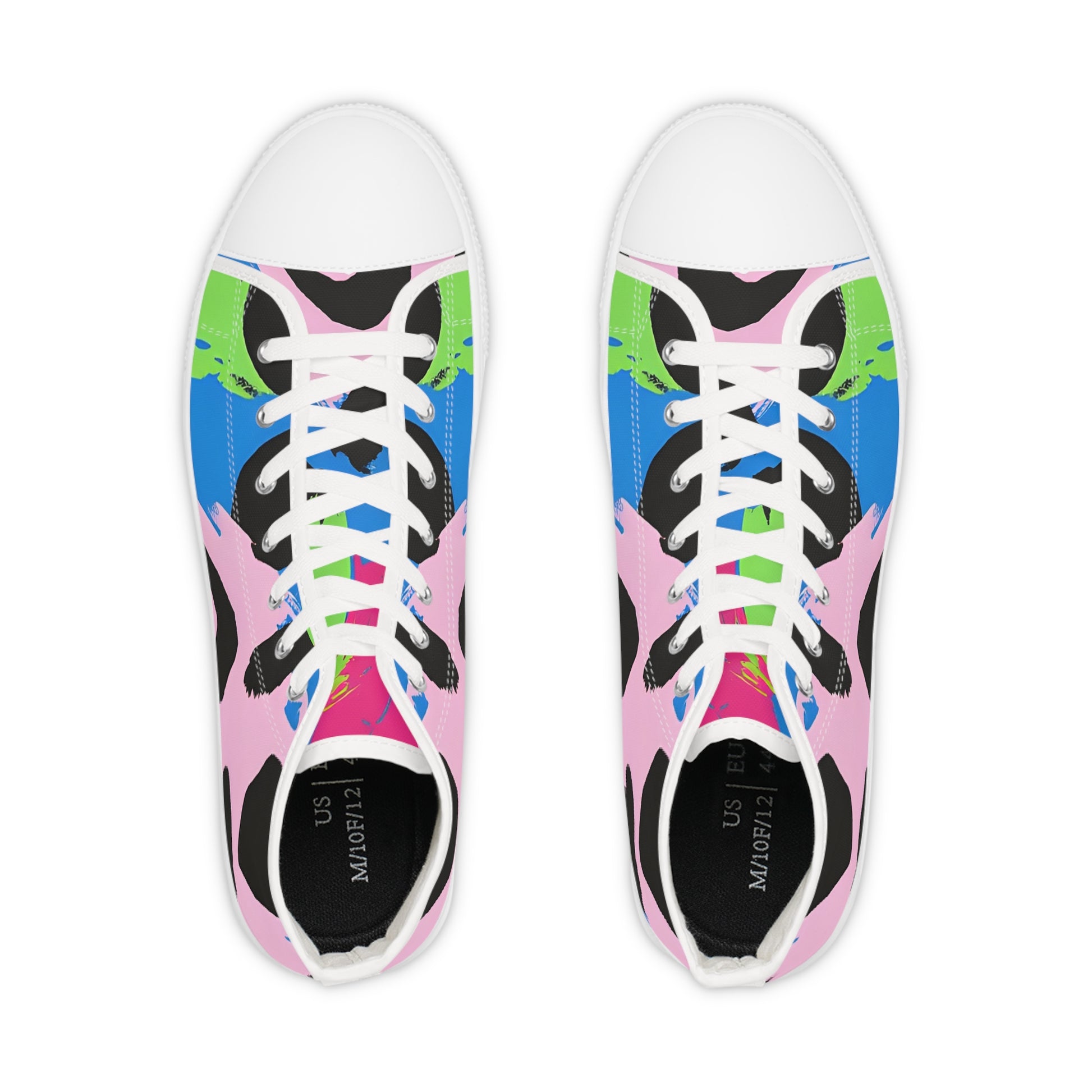 90s Neon Men's High Top Sneakers, Artsulli - Art is Long, Life is Short, Shoes, , , , , , , 