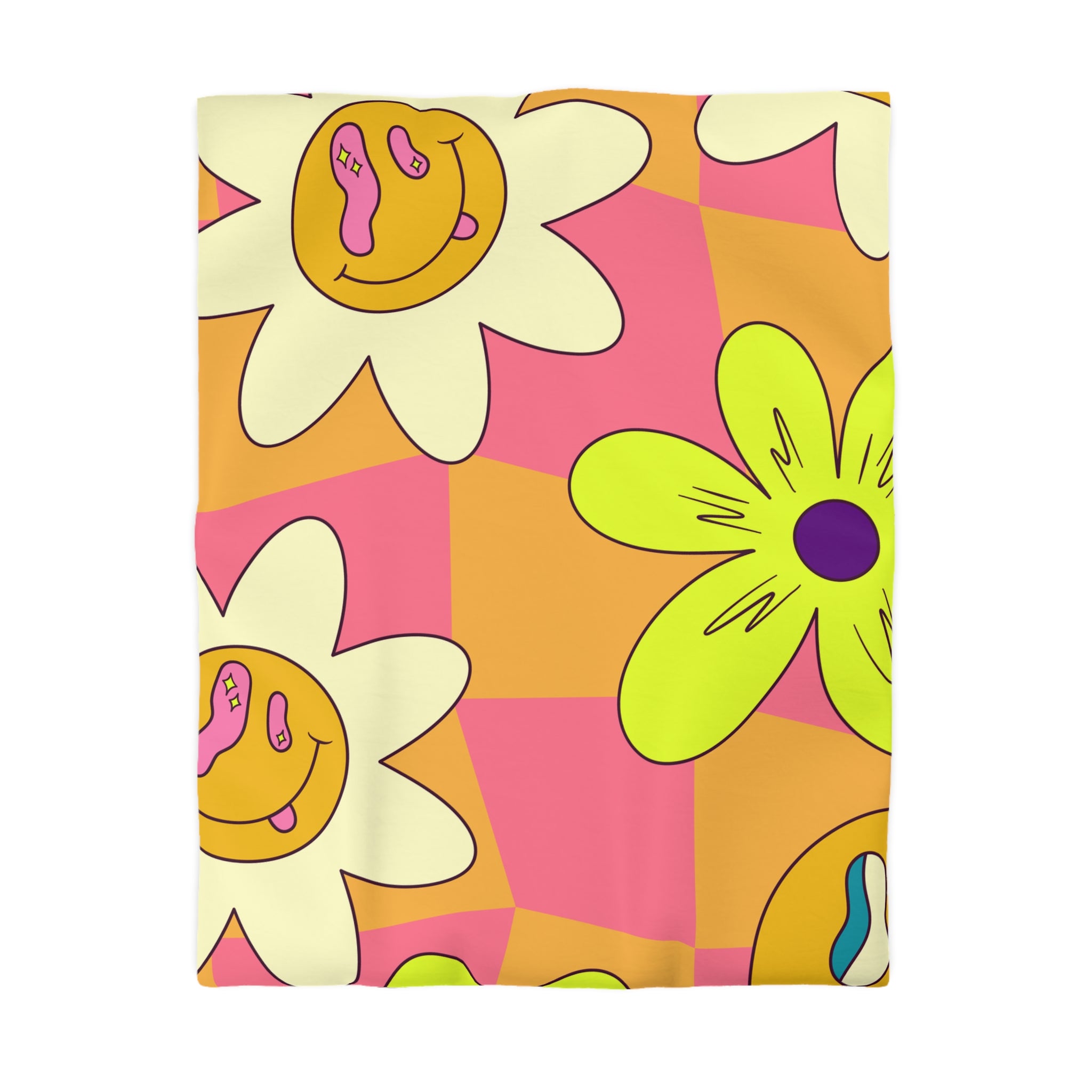 Trippy Sour Face Rave Microfiber Duvet Cover, Artsulli - Art is Long, Life is Short, Home Decor, Size, Twin, Color, Cream, , , 13921932535290