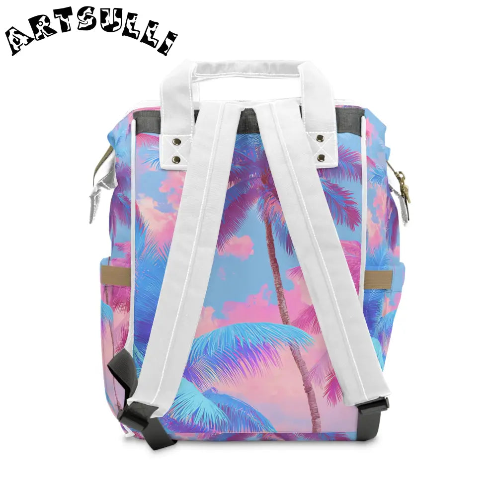 JAKKOUTTHEBXX Ethereal Pastel Palms Multifunctional Diaper Backpack
