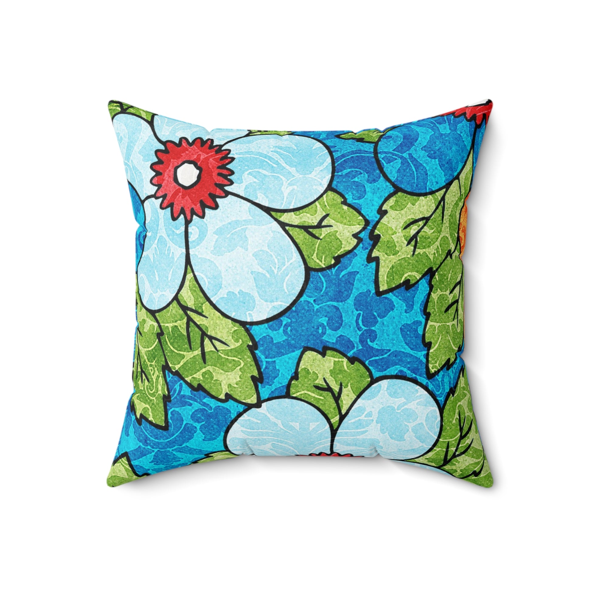 Blue Orange Groovy Spun Polyester Square Pillow, Artsulli - Art is Long, Life is Short, Home Decor, , , , , , , 
