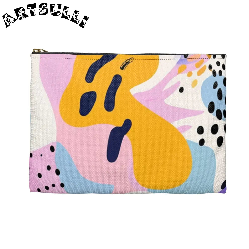 JAKKOUTTHEBXX Colorful Abstract Dots and Shapes Accessory Pouch