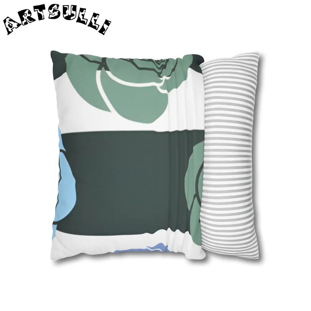JAKKOUTTHEBXX Striped Rose Garden Spun Polyester Square Pillowcase
