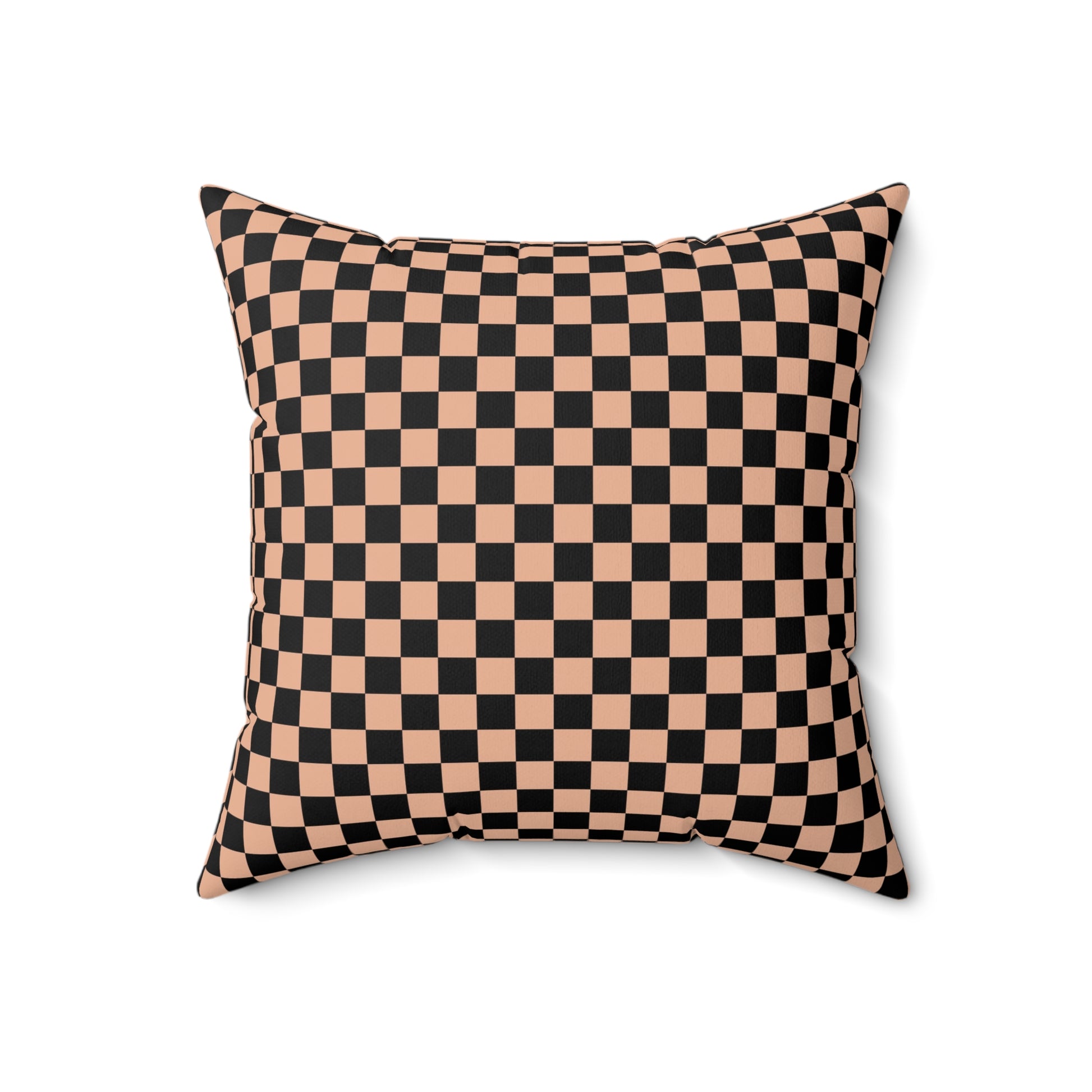 Checkerboard II Soft Orange and Black Spun Polyester Square Pillow, Artsulli - Art is Long, Life is Short, Home Decor, , , , , , , 