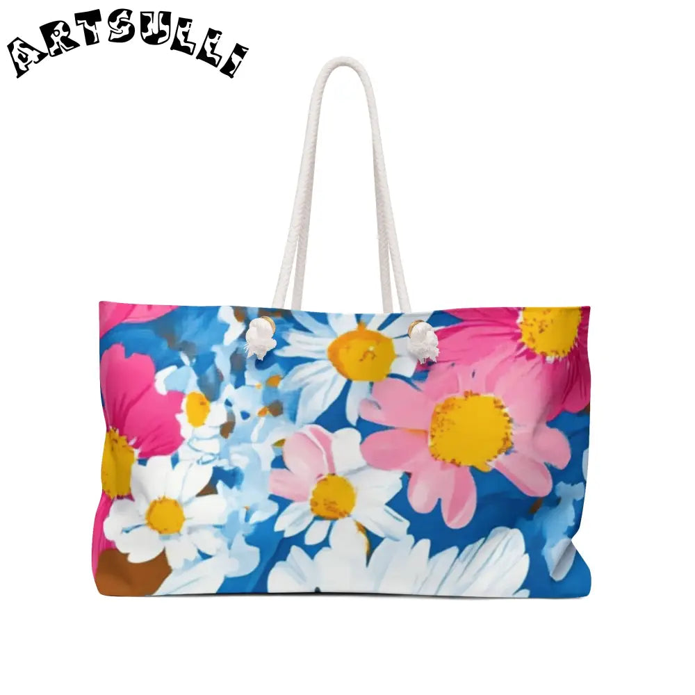 JAKKOUTTHEBXX CDG Daisy Dream Blue Weekender Bag JAKKOUTTHEBXX