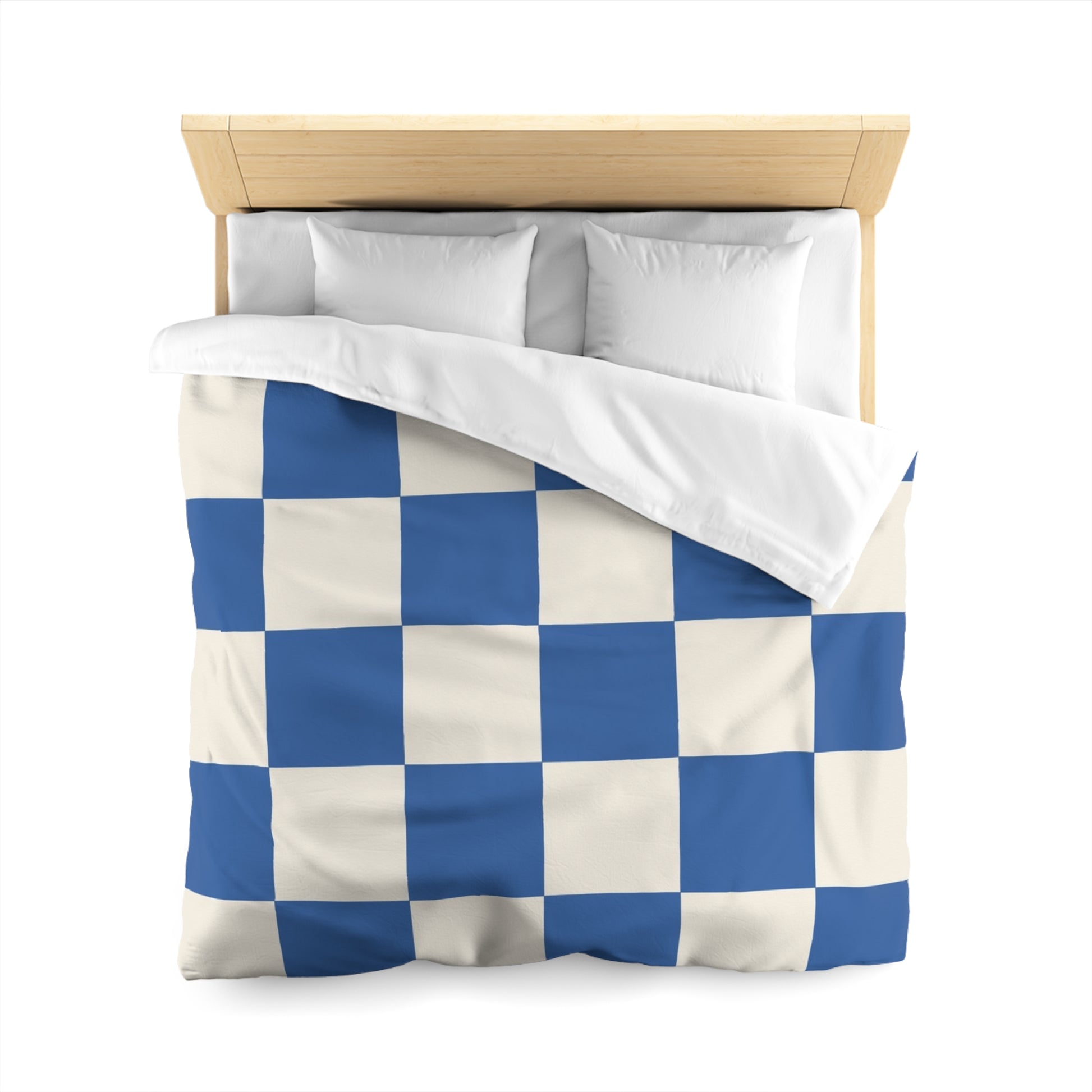 Checkerboard Blue Microfiber Duvet Cover, Artsulli - Art is Long, Life is Short, Home Decor, , , , , , , 