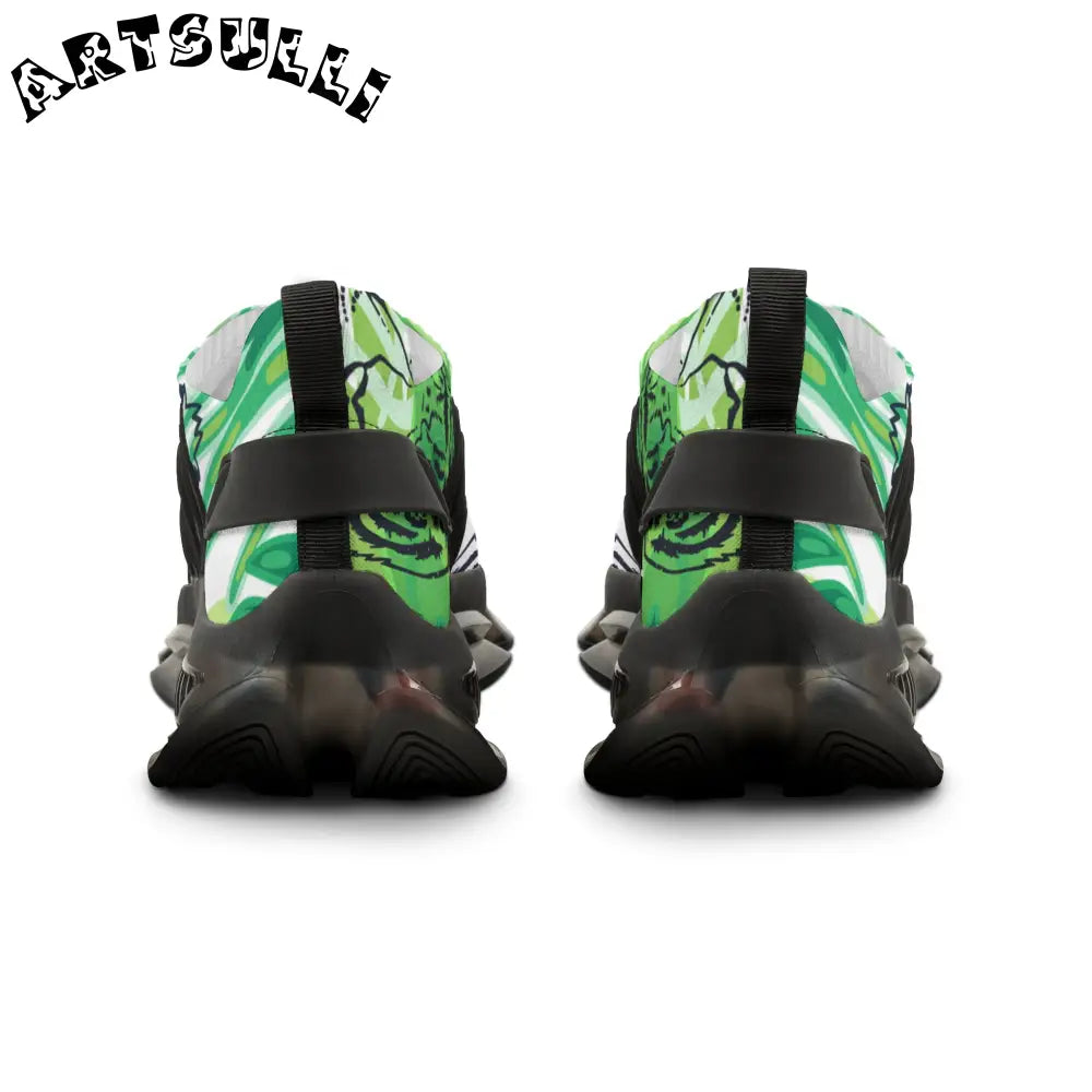JAKKOUTTHEBXX Tropical Jungle Tigers Lime Green Men’s Mesh Sneakers
