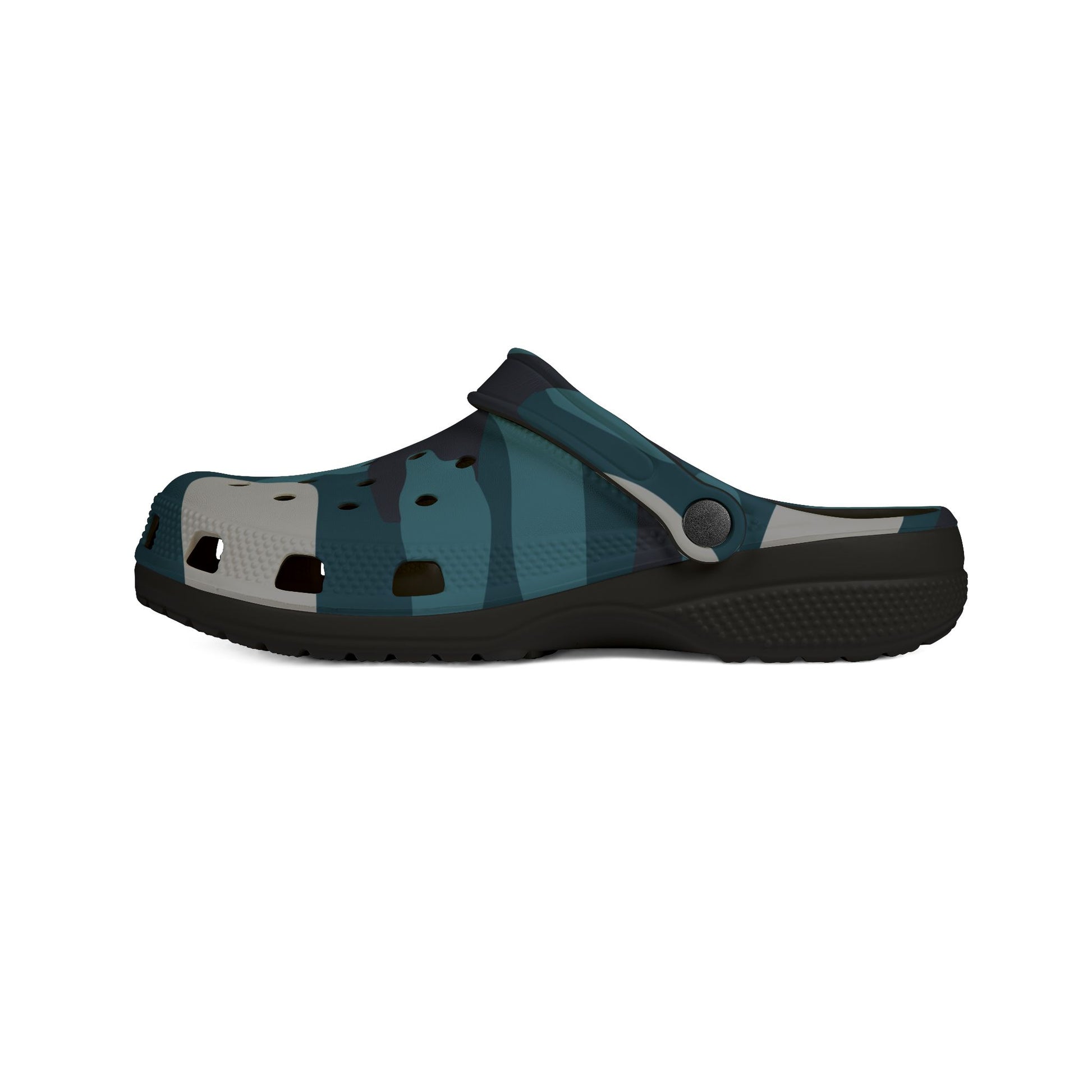Blue Camouflage EVA Foam Rubber Shoes (AOP), Artsulli - Art is Long, Life is Short, Shoes, , , , , , , 