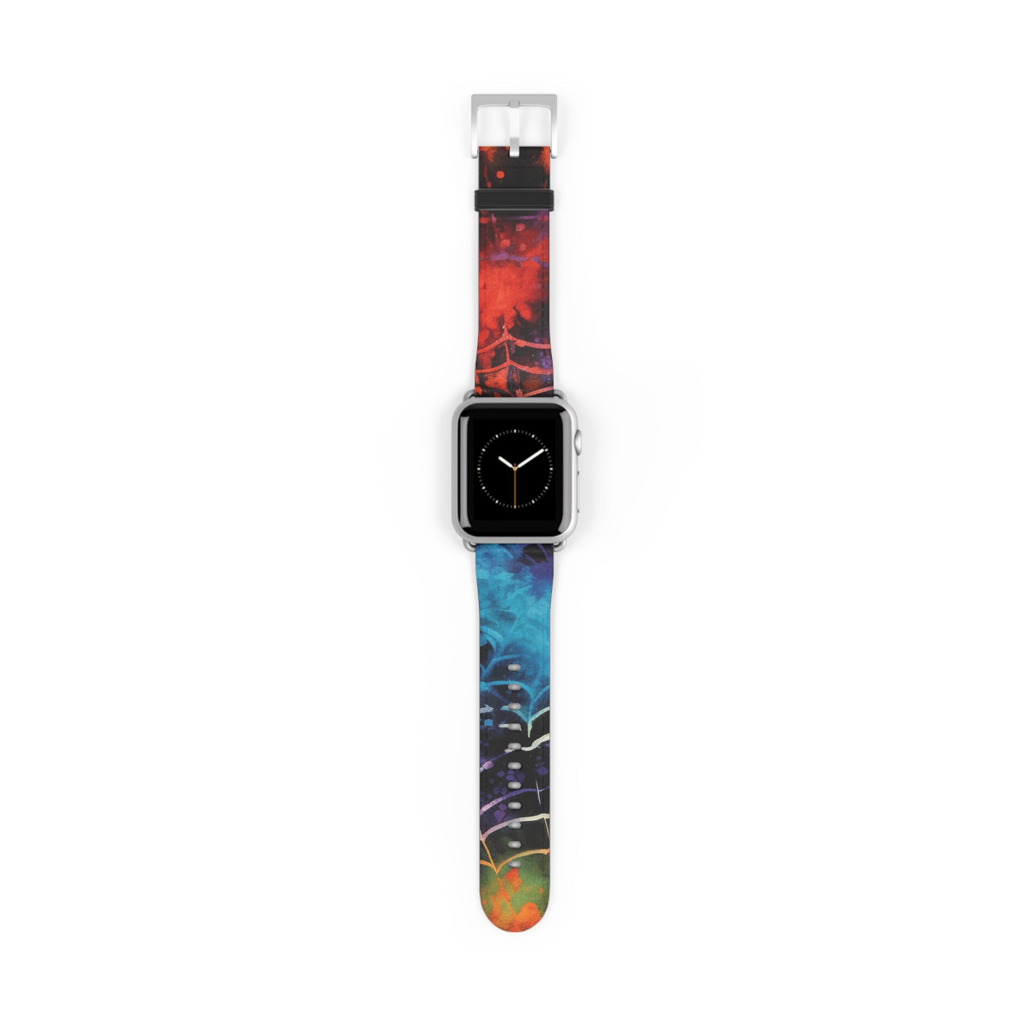 Spider Web Tie Dye III Emphasizing the Visuals Watch Band, Artsulli - Art is Long, Life is Short, Accessories, Size, 38 - 41 mm, Color, Silver Matte, , , 26231059938357124857
