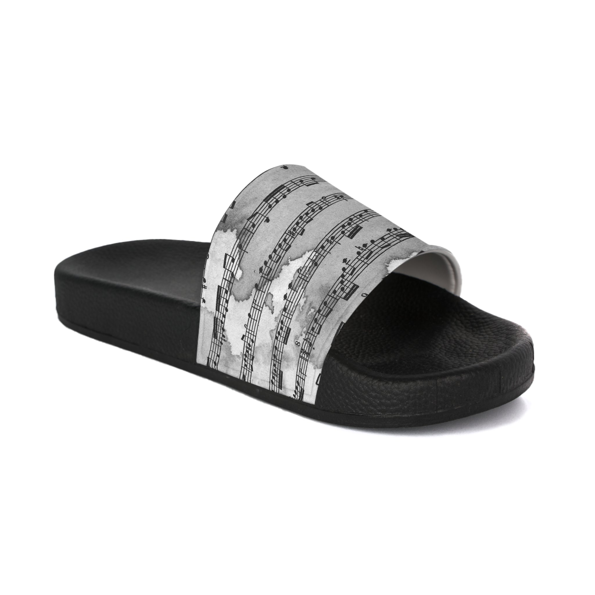Drip Spill Type Beat Sheet Music Black Women's Slide Sandals, Artsulli - Art is Long, Life is Short, Shoes, Color, Black sole, Size, US 5, , , 26575926069216316735