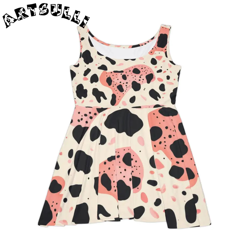 JAKKOUTTHEBXX Pink Cow Premium Illustration Skater Dress 2025