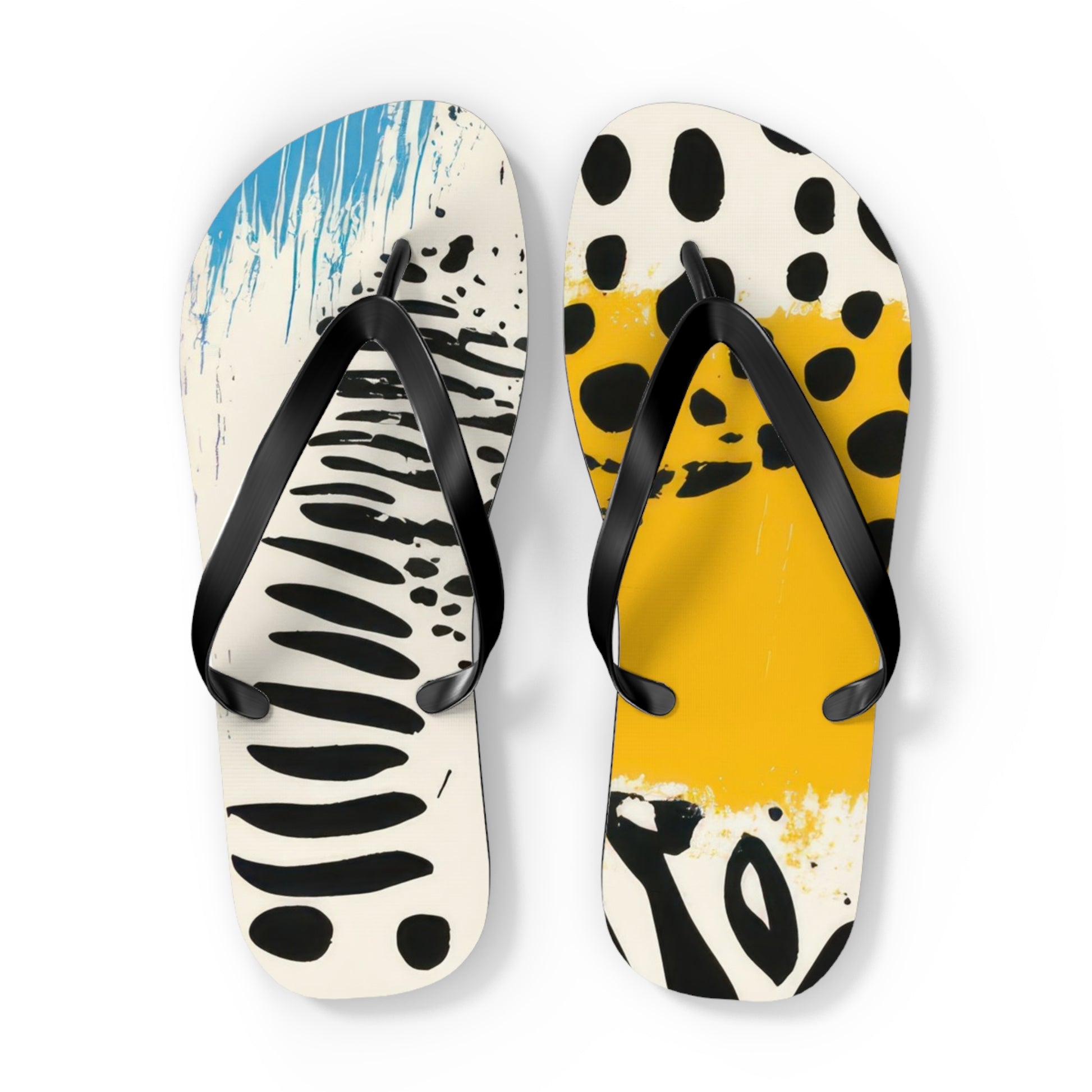 Rae Zebra Rhapsody Flip Flops, Artsulli - Art is Long, Life is Short, Shoes, Size, XL, Color, Black sole, , , 97837195657481