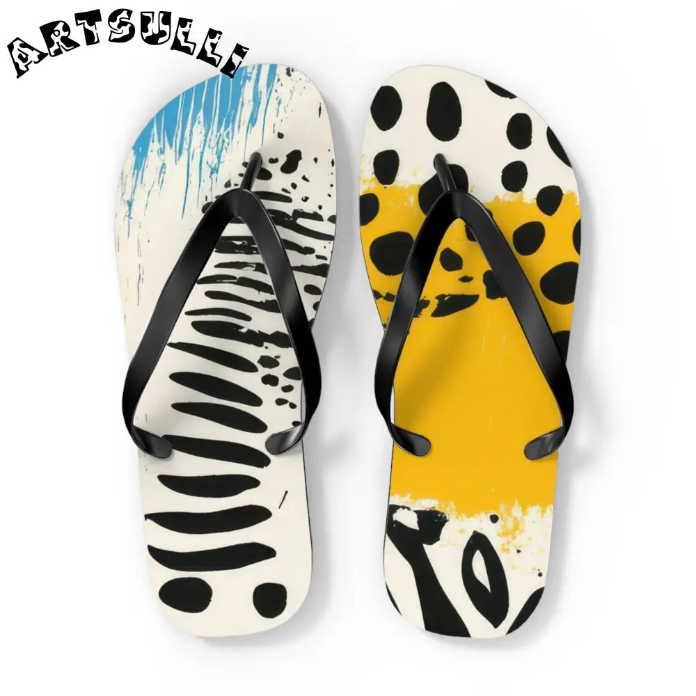 JAKKOUTTHEBXX Rae Zebra Rhapsody Flip Flops JAKKOUTTHEBXX Artsulli