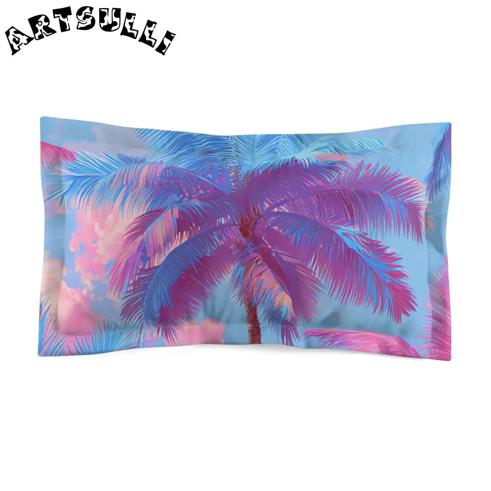 JAKKOUTTHEBXX Ethereal Pastel Palms Microfiber Pillow Sham