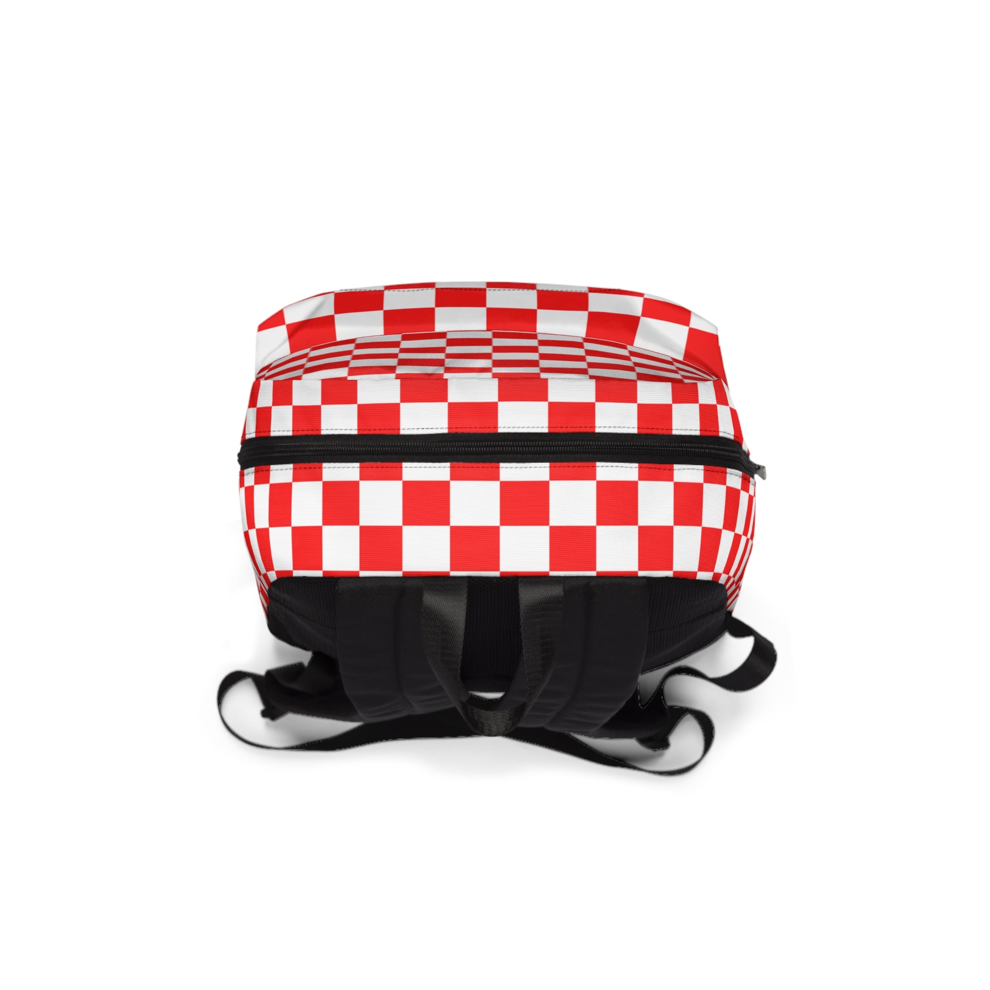 Checkerboard Red and White Unisex Classic Backpack, Artsulli - Art is Long, Life is Short, Bags, , , , , , , 