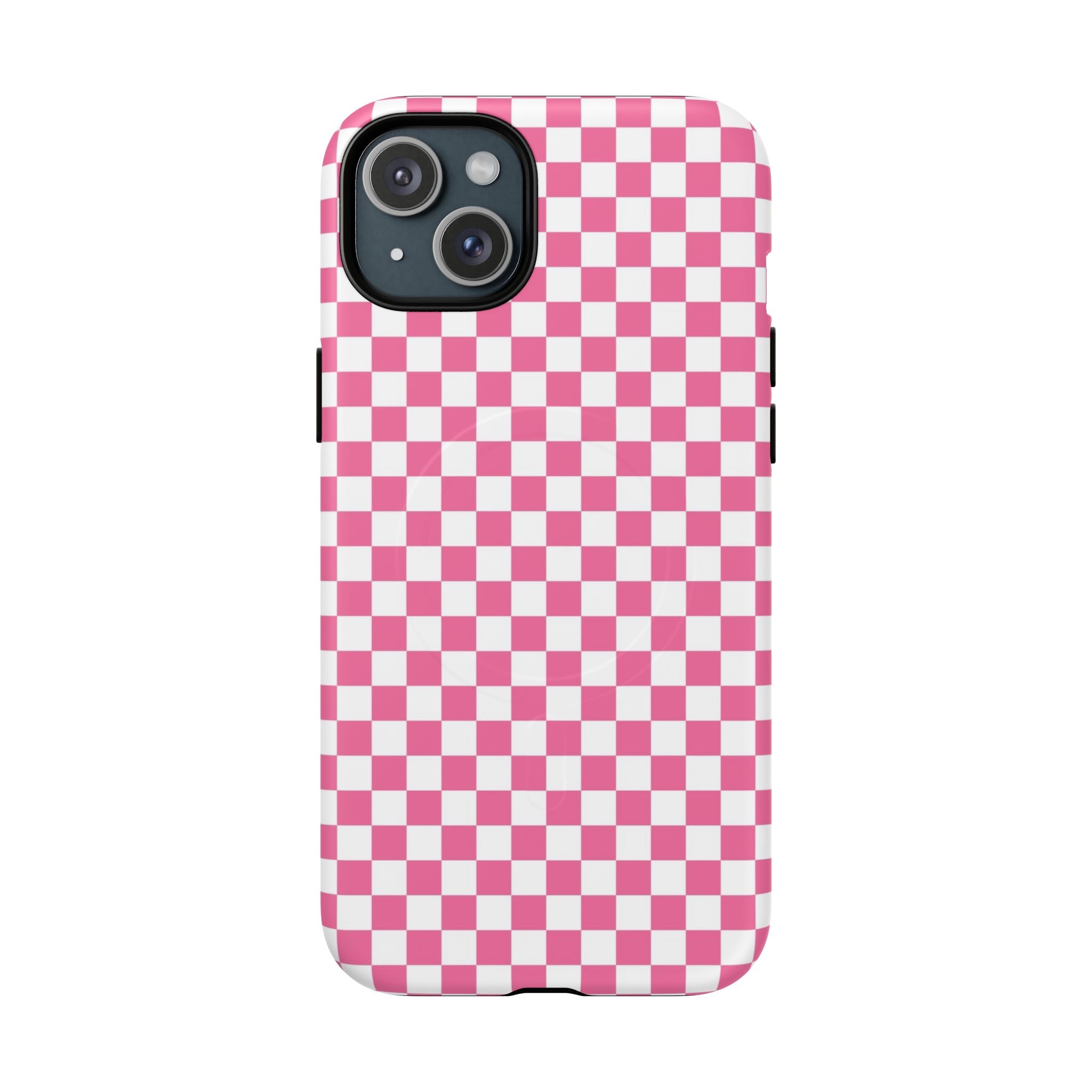 Yuyushiki Pink Check Tough Magnetic Cases, Artsulli - Art is Long, Life is Short, Phone Case, Size, iPhone 15 Plus, Surface, Matte, , , 20859721250858844235