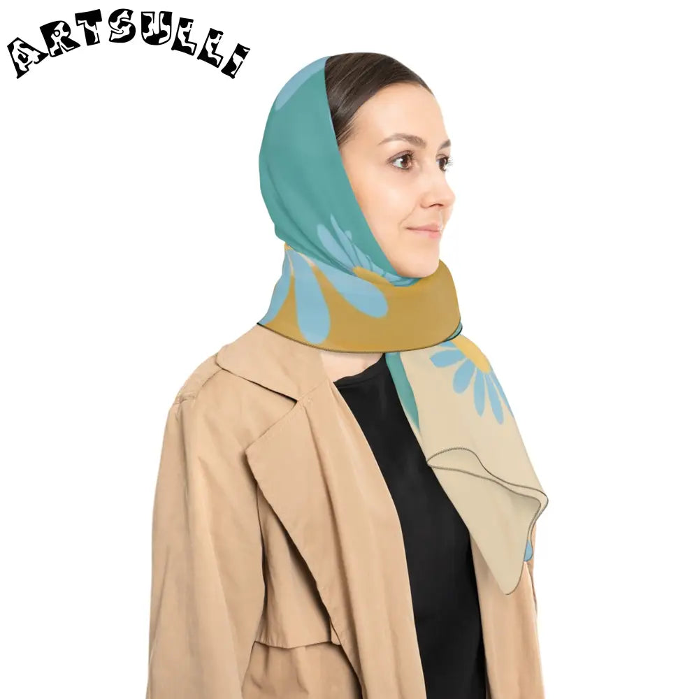 JAKKOUTTHEBXX Psychedelic Floral Hills Multi-Color Poly Scarf