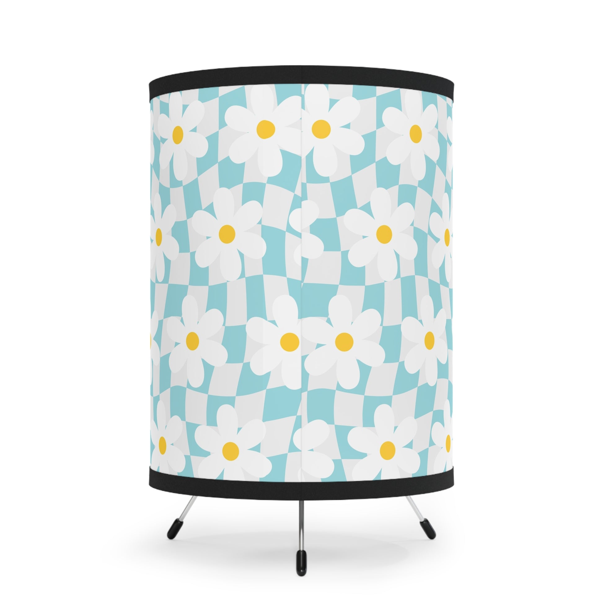 Trippy Check Garden Tripod Lamp with High-Res Printed Shade, US\CA plug, Artsulli - Art is Long, Life is Short, Home Decor, , , , , , , 
