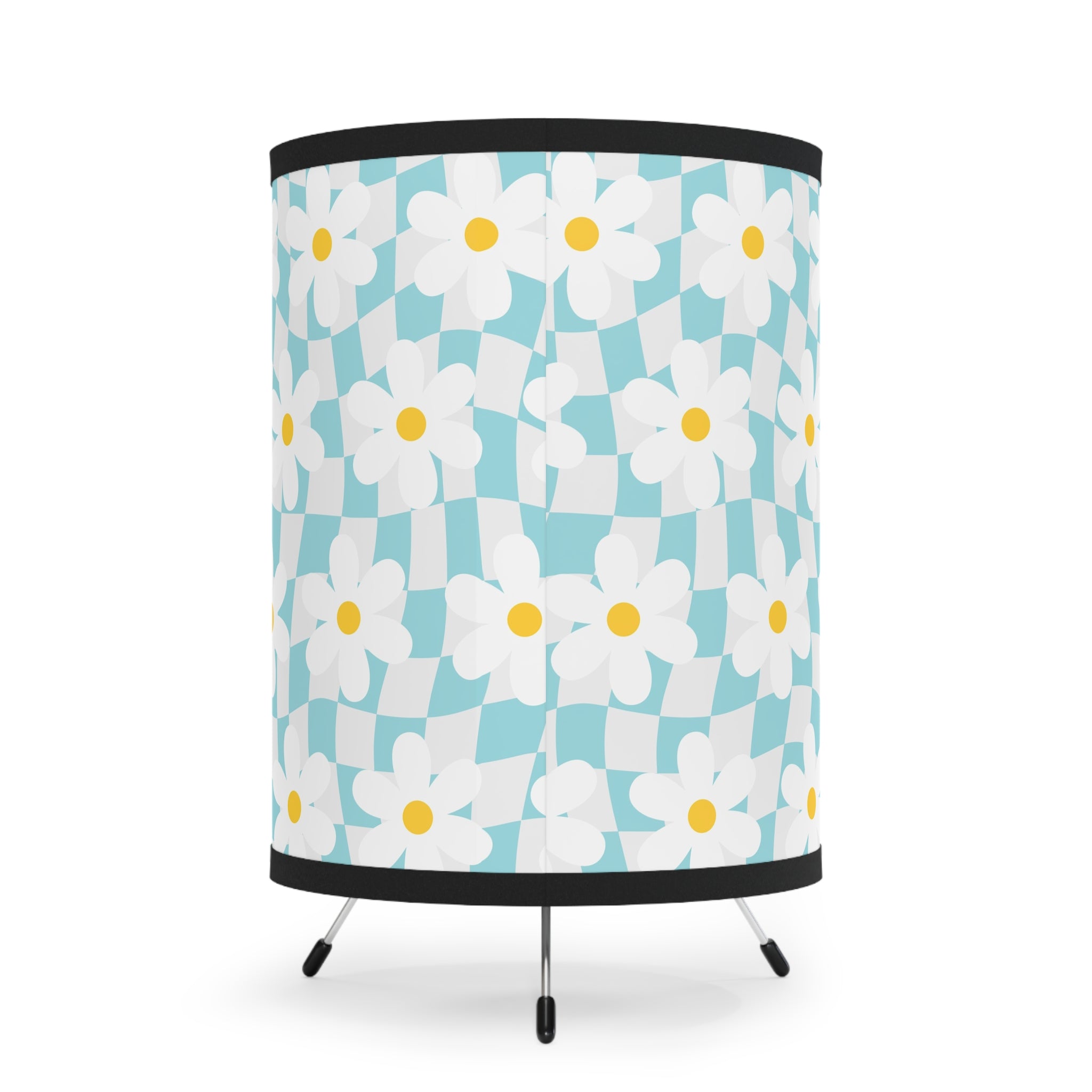 Trippy Check Garden Tripod Lamp with High-Res Printed Shade, US\CA plug, Artsulli - Art is Long, Life is Short, Home Decor, , , , , , , 