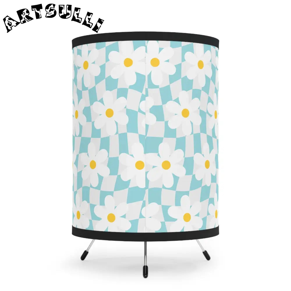 JAKKOUTTHEBXX Trippy Check Garden Tripod Lamp with High-Res Printed