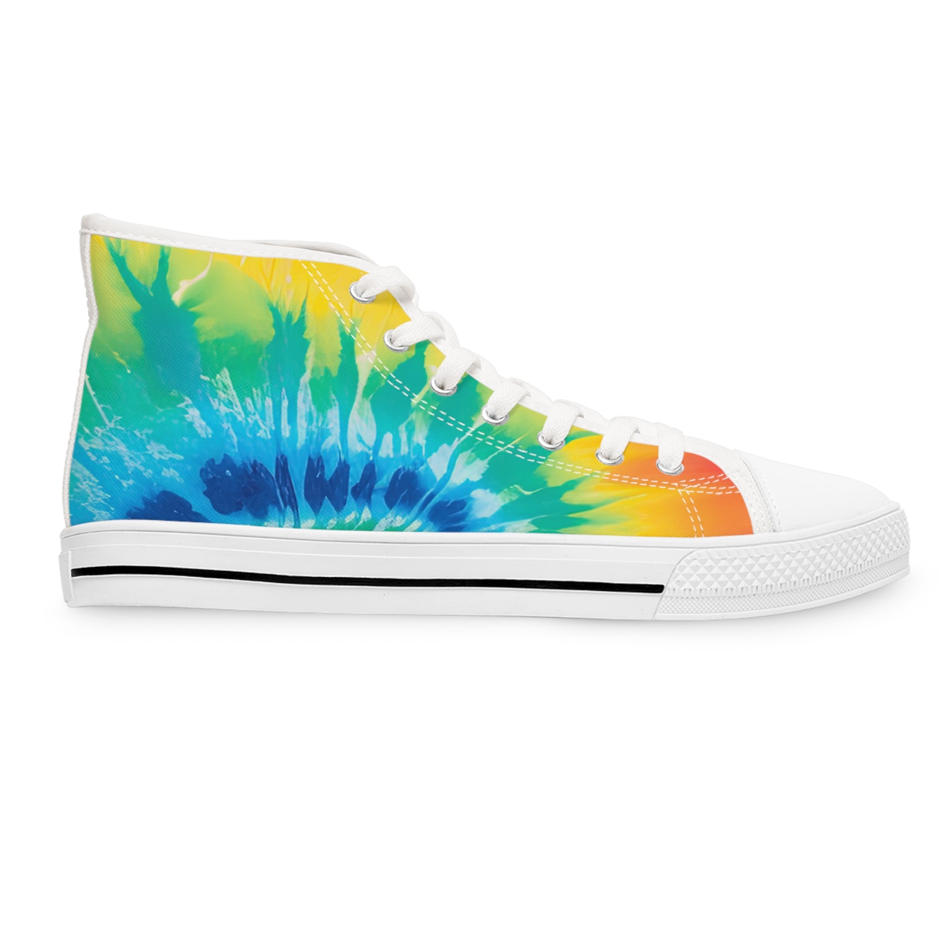 Tie Dye Women's High Top Sneakers, Artsulli - Art is Long, Life is Short, Shoes, , , , , , , 