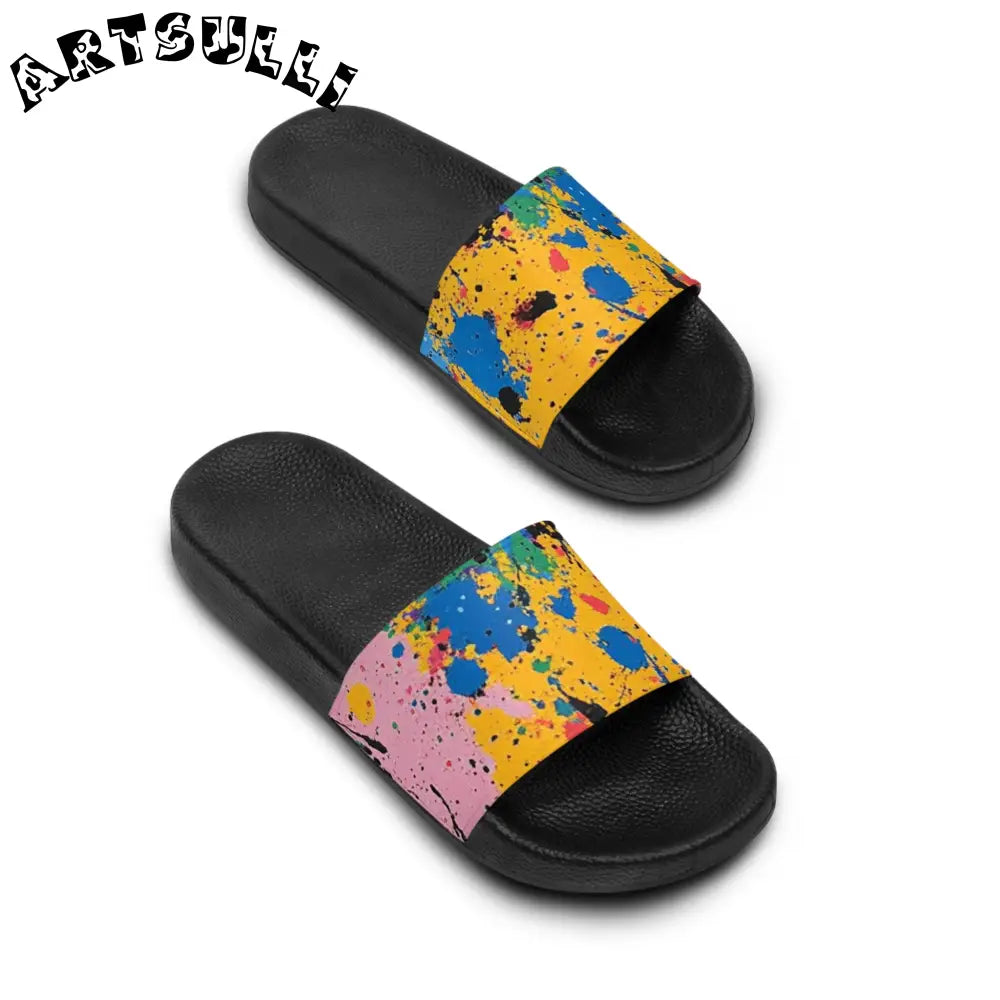 JAKKOUTTHEBXX The Colors Of Paint Splatter Multi-Color Men’s Slide