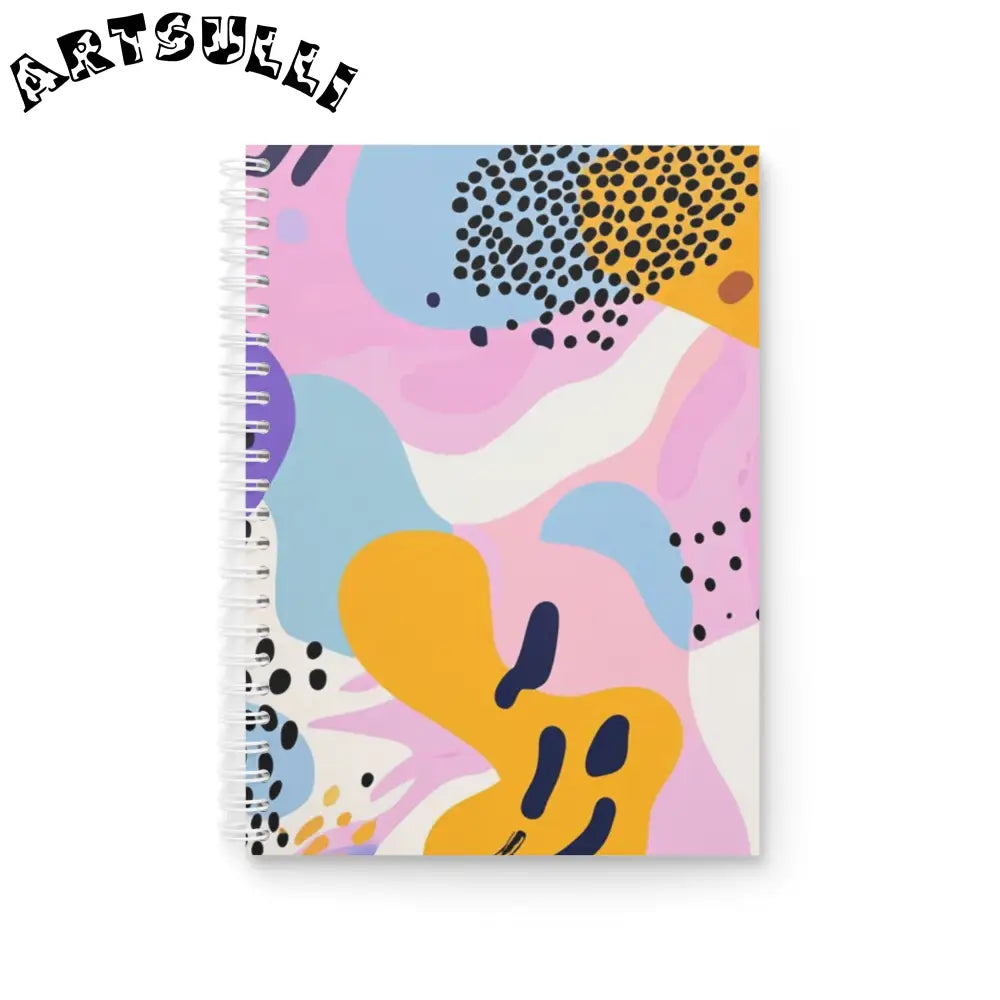 JAKKOUTTHEBXX Colorful Abstract Dots and Shapes Spiral Notebook