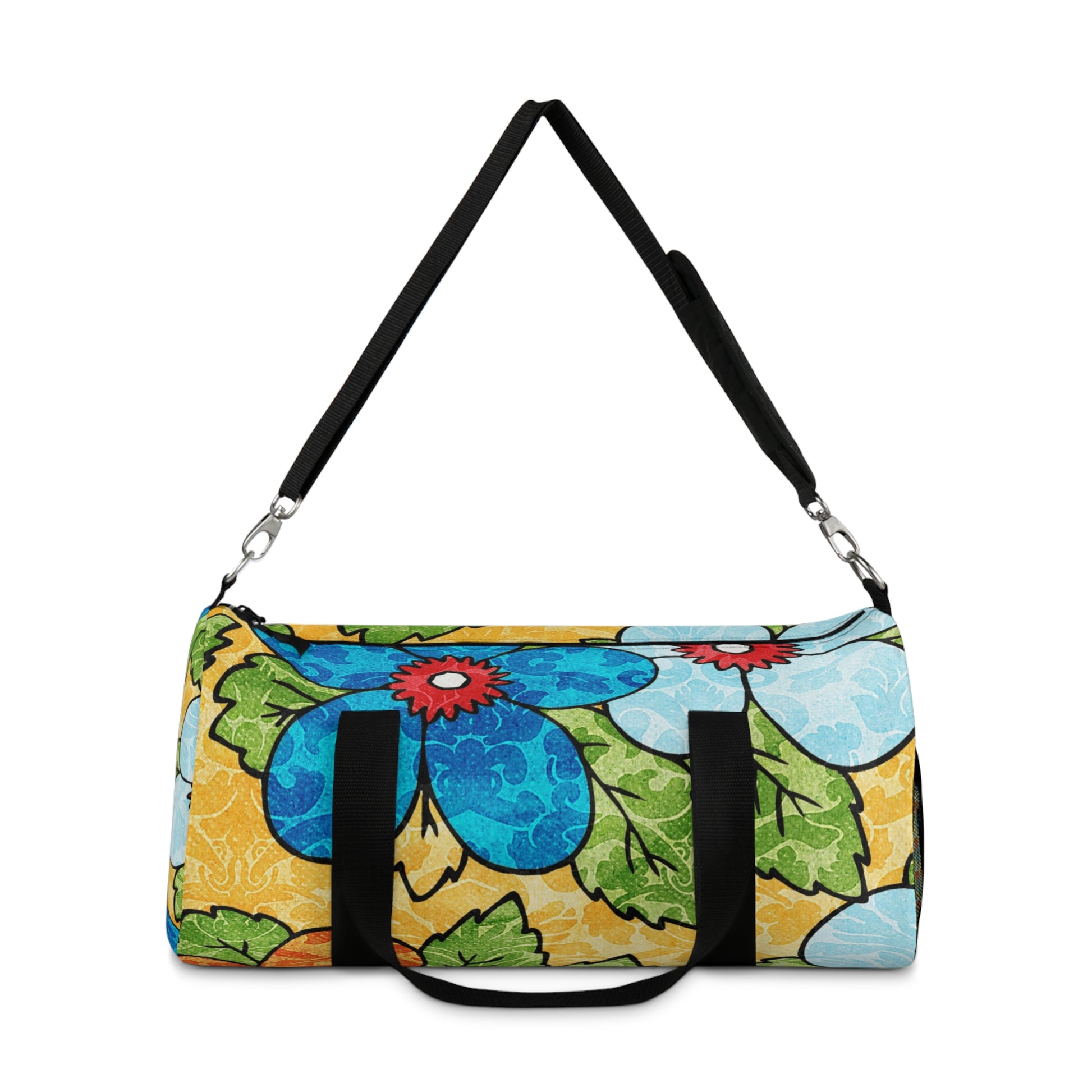 Groovy Yellow Floral Kl Duffel Bag, Artsulli - Art is Long, Life is Short, Bags, , , , , , , 