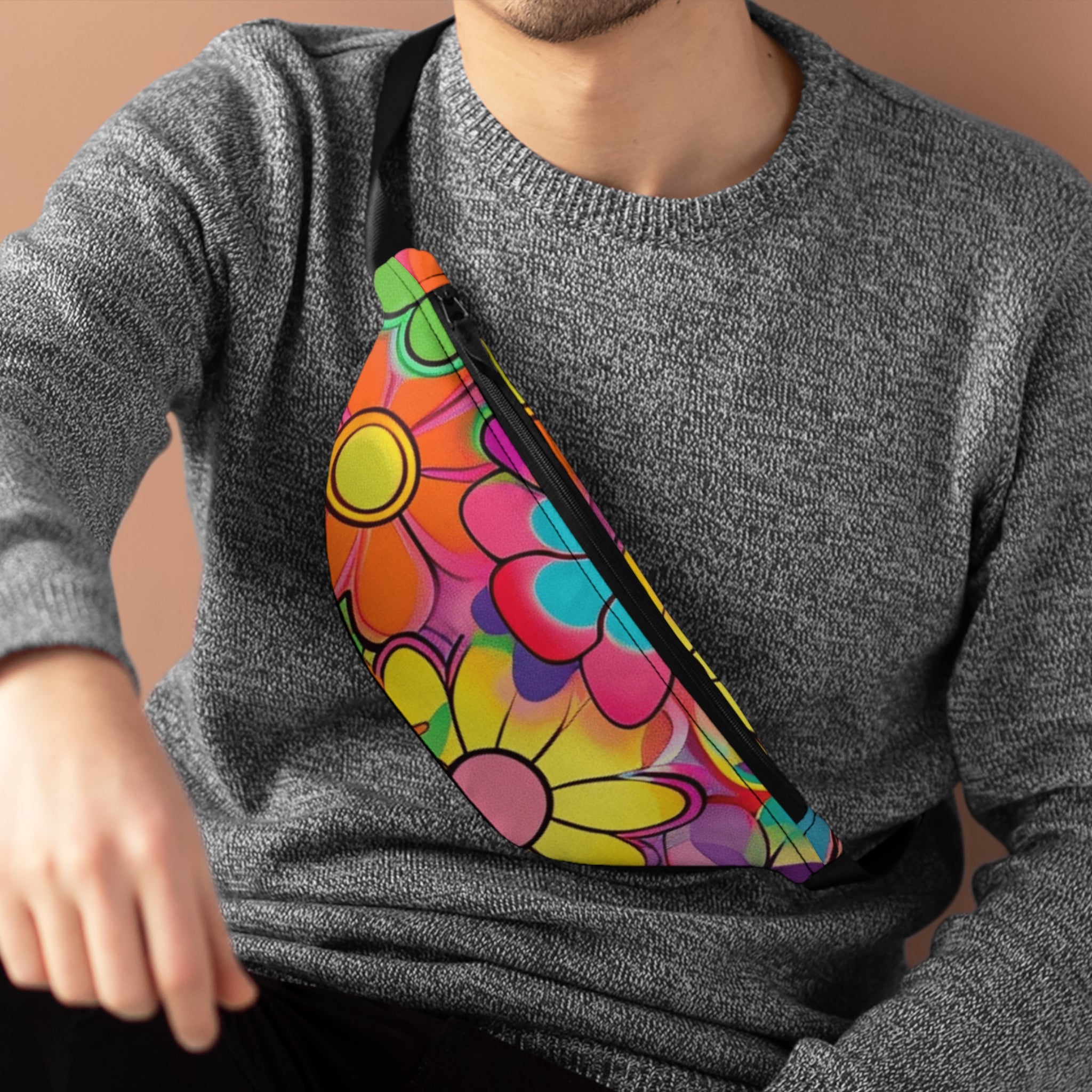 Chromatic Daisy Dream Fanny Pack, Artsulli - Art is Long, Life is Short, Bags, , , , , , , 