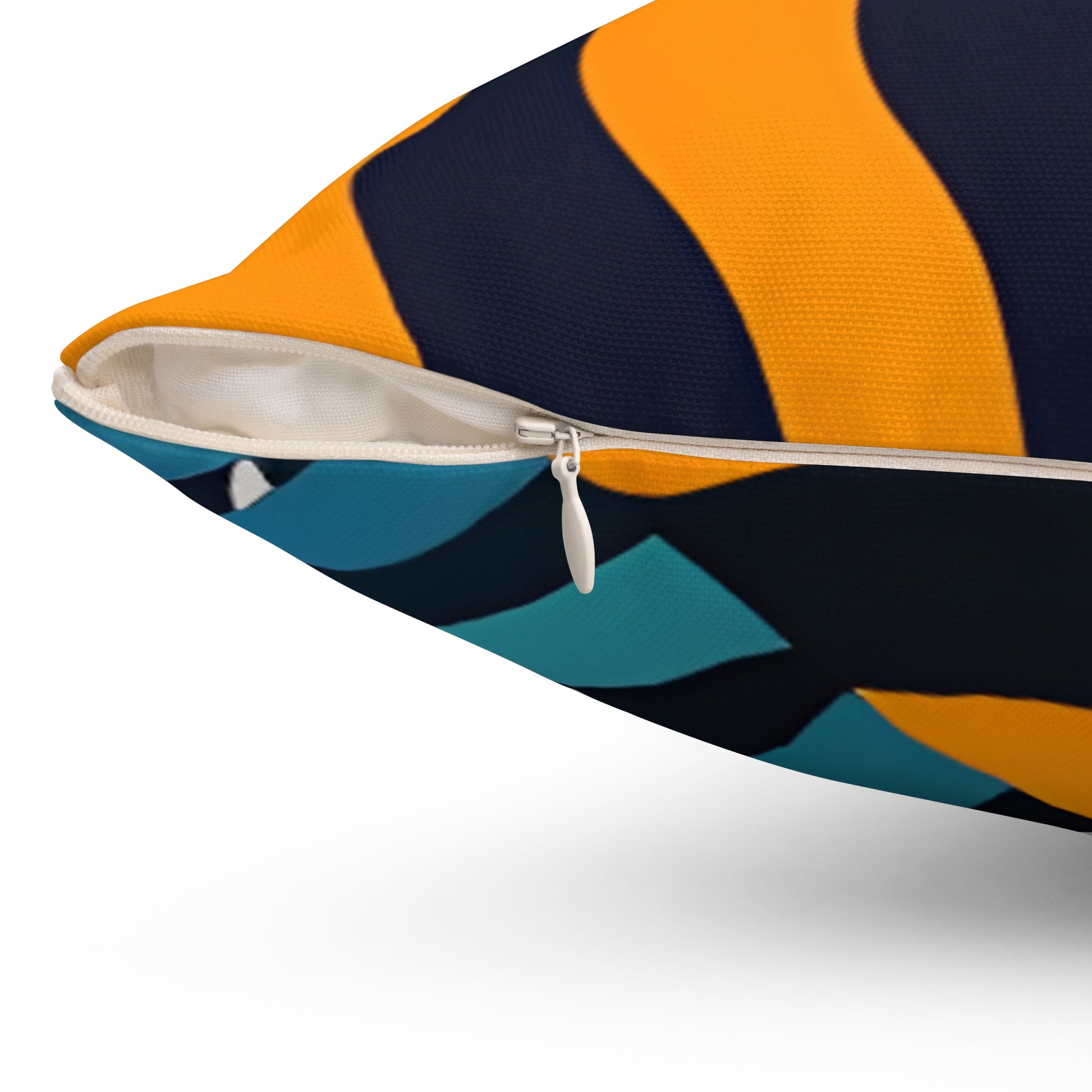 Palm Leaves x Tiger Stripes Orange and Blue Spun Polyester Square Pillow, Artsulli - Art is Long, Life is Short, Home Decor, , , , , , , 