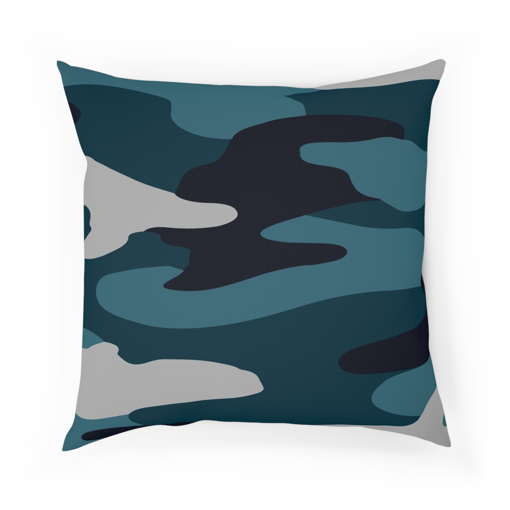 Blue Camouflage Cushion, Artsulli - Art is Long, Life is Short, Home Decor, Size, 18.1 × 18.1, , , , , 10006529248959