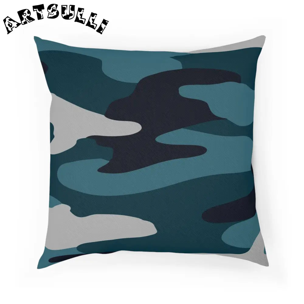 JAKKOUTTHEBXX Blue Camouflage Cushion JAKKOUTTHEBXX Artsulli - Art