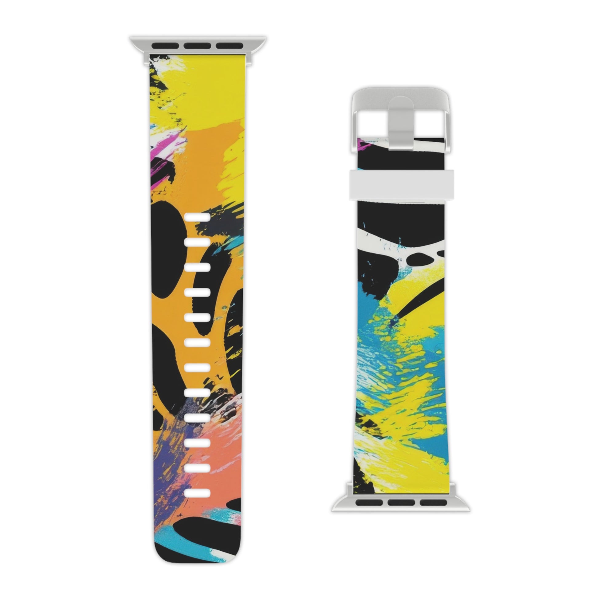 Zebra Stripes x Leopard Print x Paint Splatter Multi-Color Watch Band for Apple Watch, Artsulli - Art is Long, Life is Short, Accessories, , , , , , , 